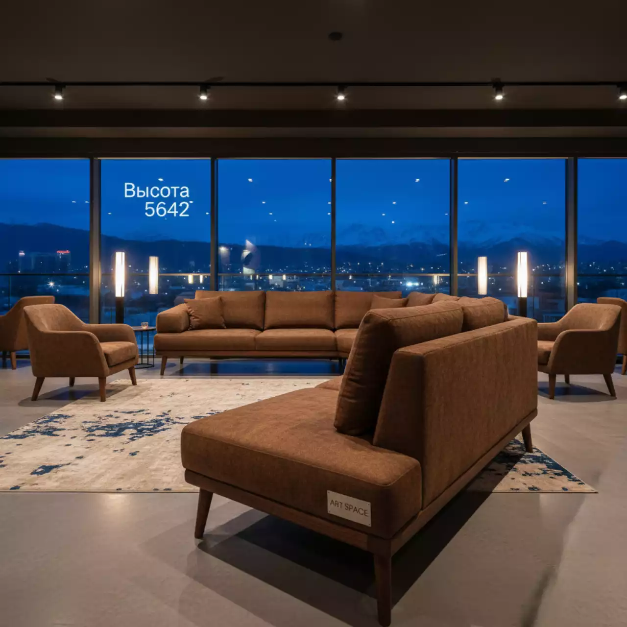 Аренда Мебельная группа угловой Royal Family ZORRO WOOD DOUBLE коричневый в ресторане «Высота 5642» — ART SPACE