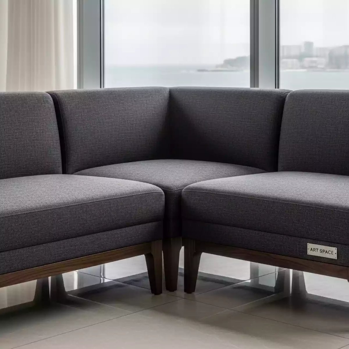 Аренда Мебельная группа угловой Royal Family ZORRO WOOD DOUBLE серый в Pullman Sochi Centre — ART SPACE