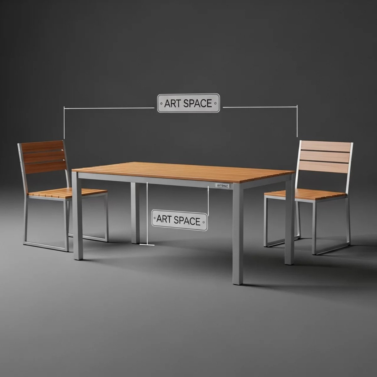 Аренда Мебельной группы из литого алюминия 210х110 см в Delta Sirius — ART SPACE