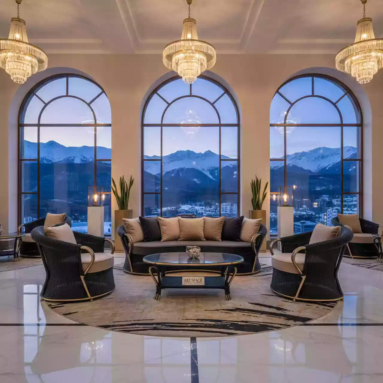 Аренда Мебельный комплект из ротанга в Rixos Krasnaya Polyana — ART SPACE