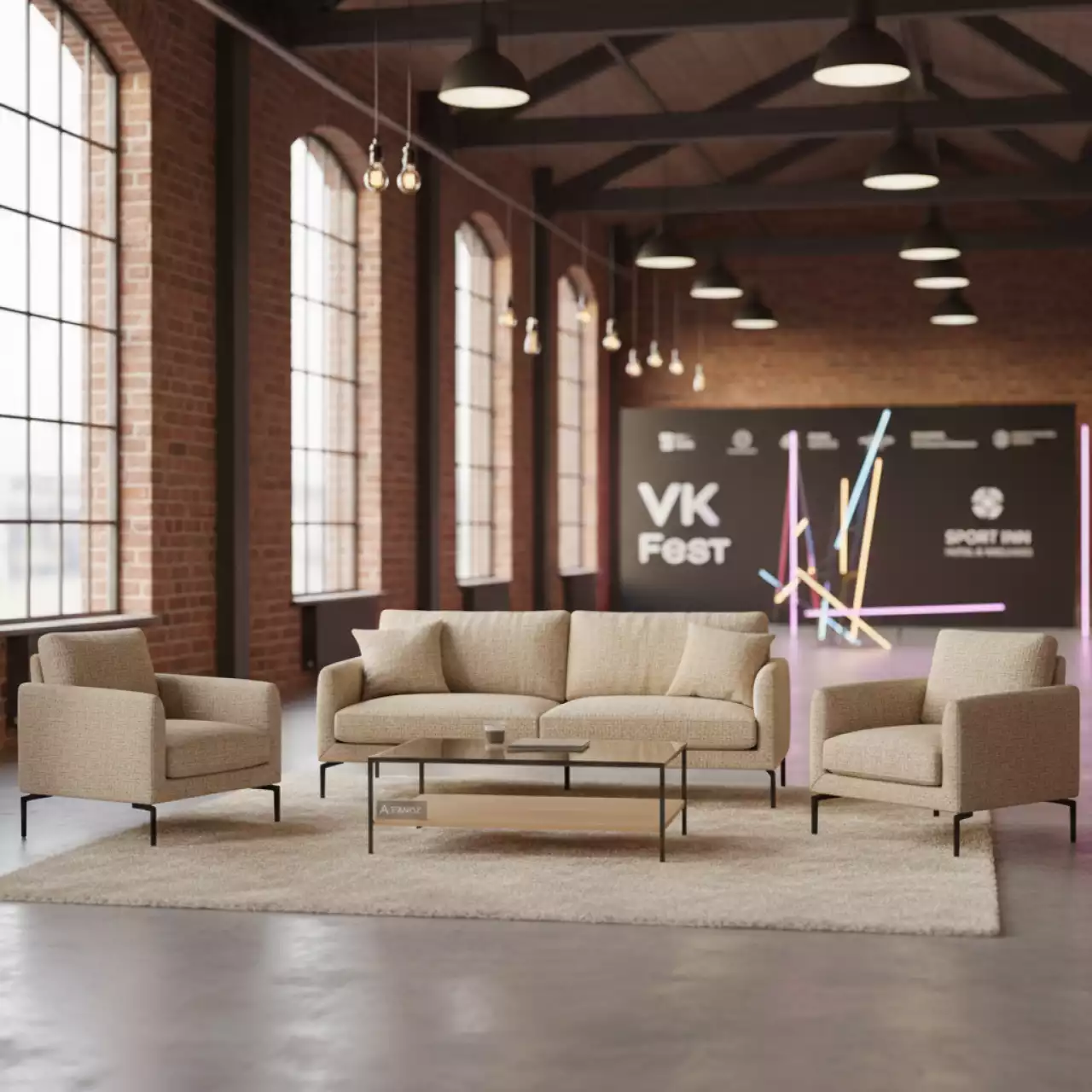 Аренда Мебельный комплект PS3C2T 4 предмета бежевый в Sport Inn Hotel & Wellness — ART SPACE