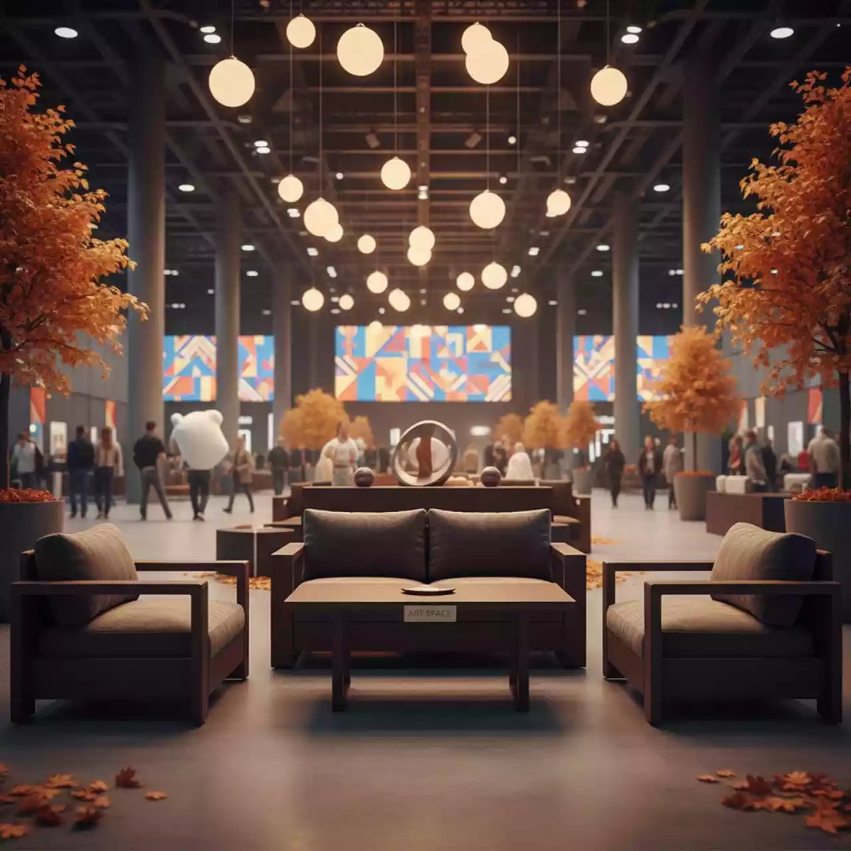 Аренда Мебельный комплект ВЕНЕЦИЯ лаунж стол 180 2 местный диван 2 кресла коричневый серый в VK Stadium Sirius — ART SPACE