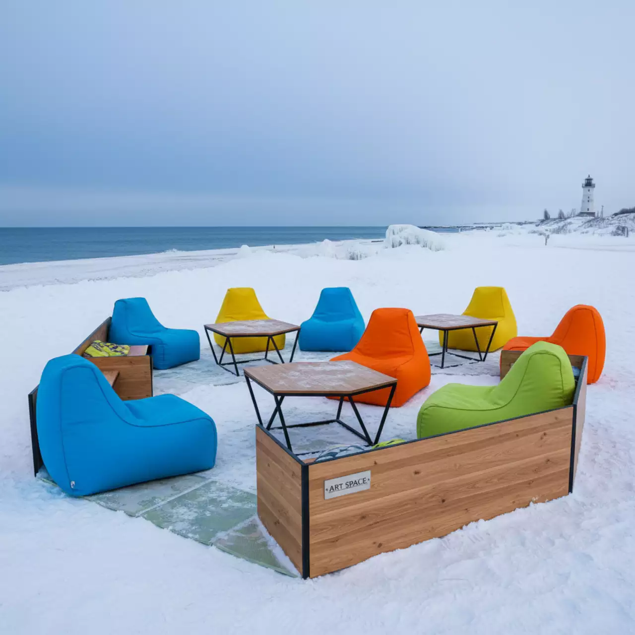 Аренда Мебель яркая для детской комнаты на пляже «Маяк» — ART SPACE