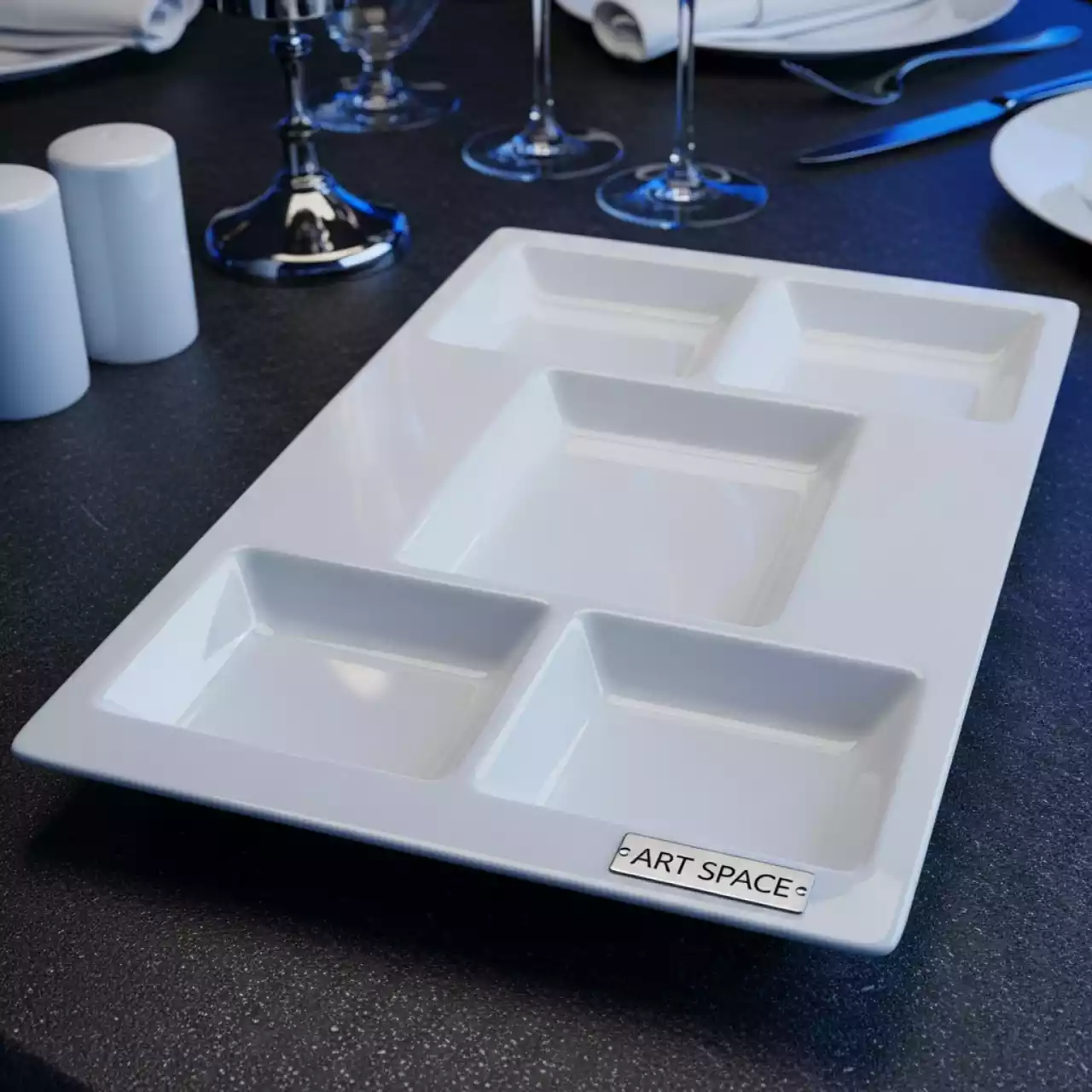 Аренда Менажница Сицилия с 4 отделениями соусник 300х200 мм в ресторане «Sanremo» — ART SPACE