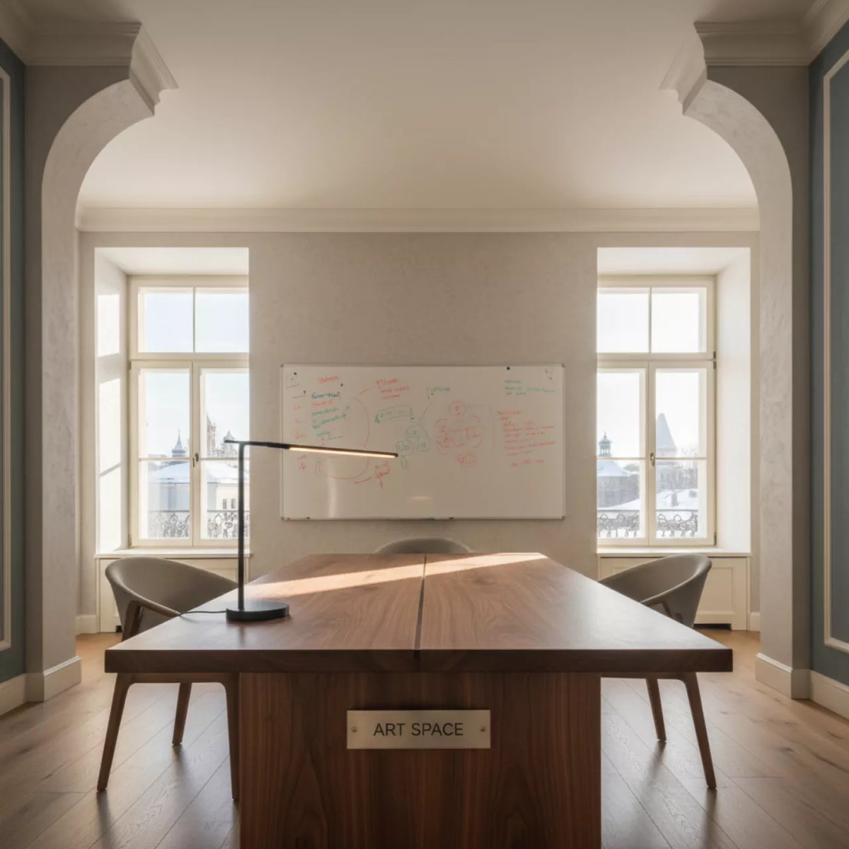 Аренда Место рабочее Хайтон для двух сотрудников итальянский орех в Boutique Hotel PORTUM 1905 — ART SPACE