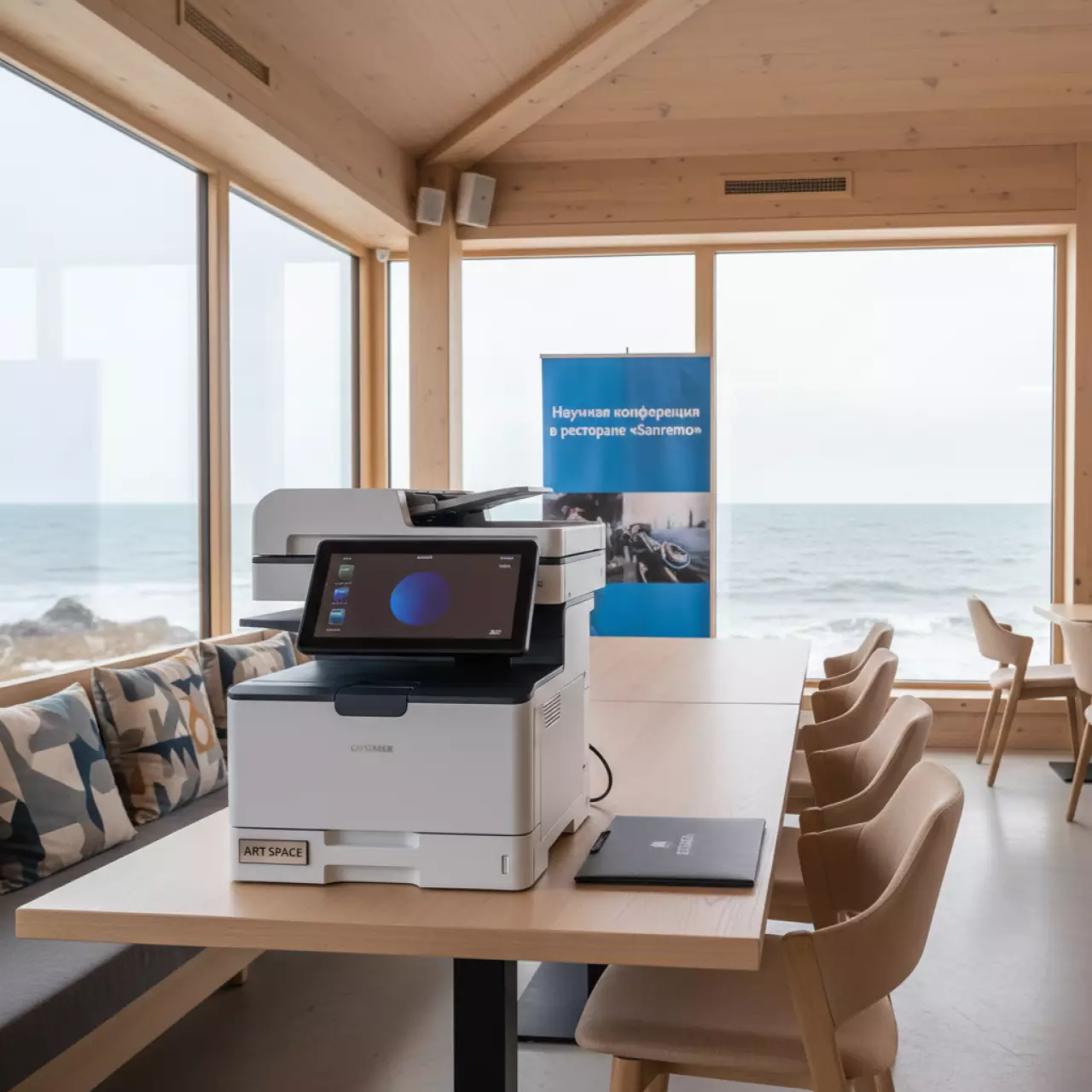 Аренда МФУ HP LaserJet Pro M521dw в ресторане «Sanremo» — ART SPACE