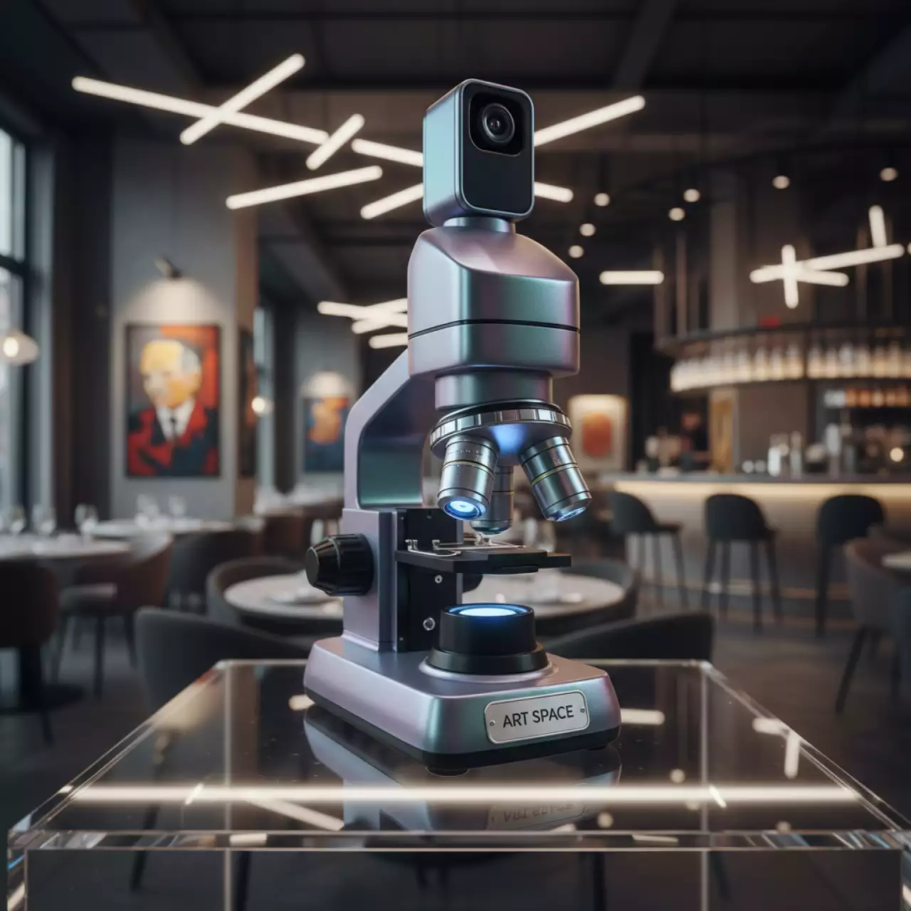 Аренда Микроскоп цифровой Levenhuk Rainbow D 50L Plus Moonstone в ресторане «Магадан» — ART SPACE