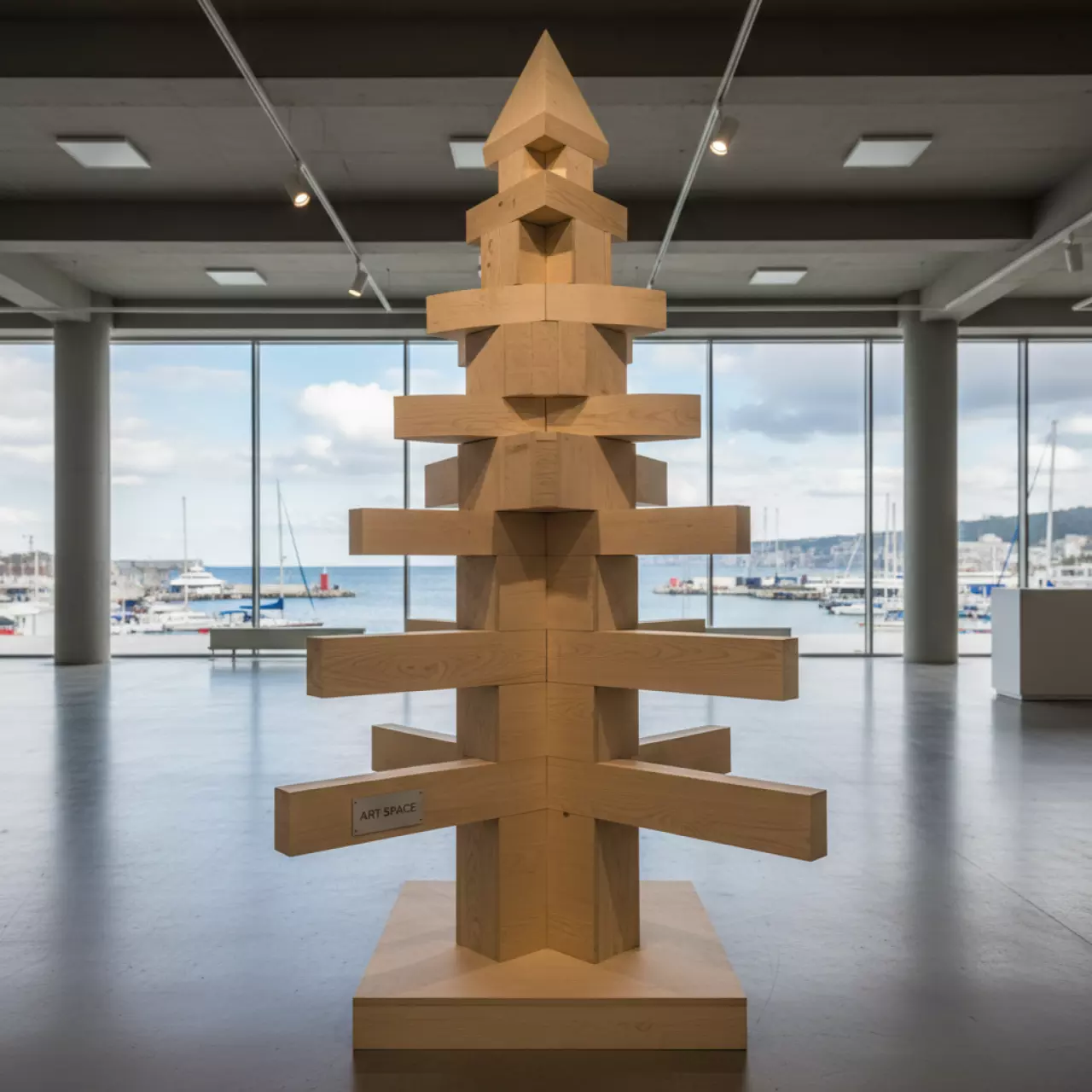 Аренда Модель елки деревянная для сборки на территории Морпорта Сочи — ART SPACE