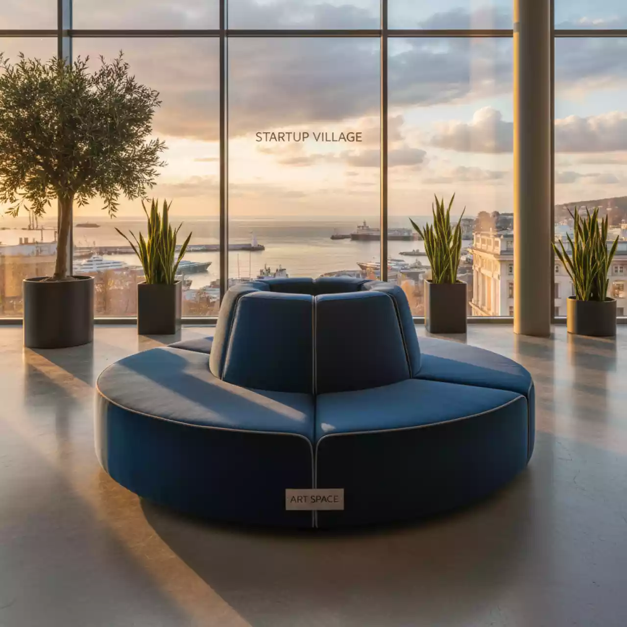 Аренда Модуль дивана 1 6 круглого Авалон на территории Морпорта Сочи — ART SPACE