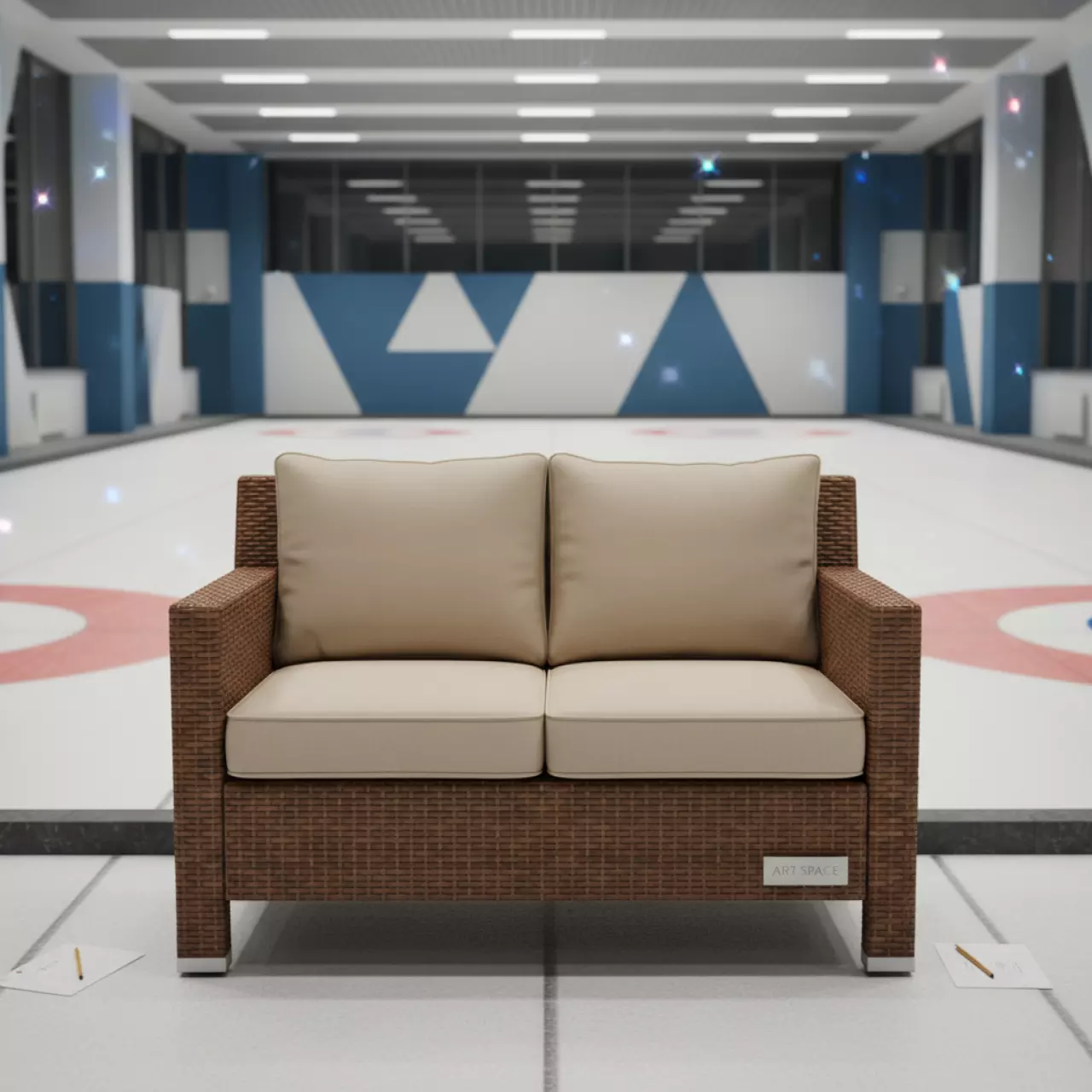 Аренда Модуль дивана центральный Уилтшир WILTSHRE плетеное кресло с подушкой brown в Керлинговом центре «Ледяной куб» — ART SPACE
