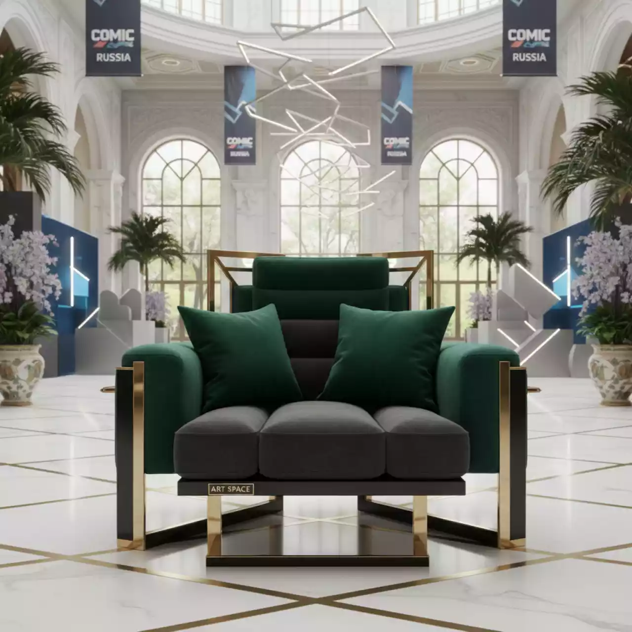 Аренда Модуль металлический Gerald с подушками в Delta Sirius — ART SPACE