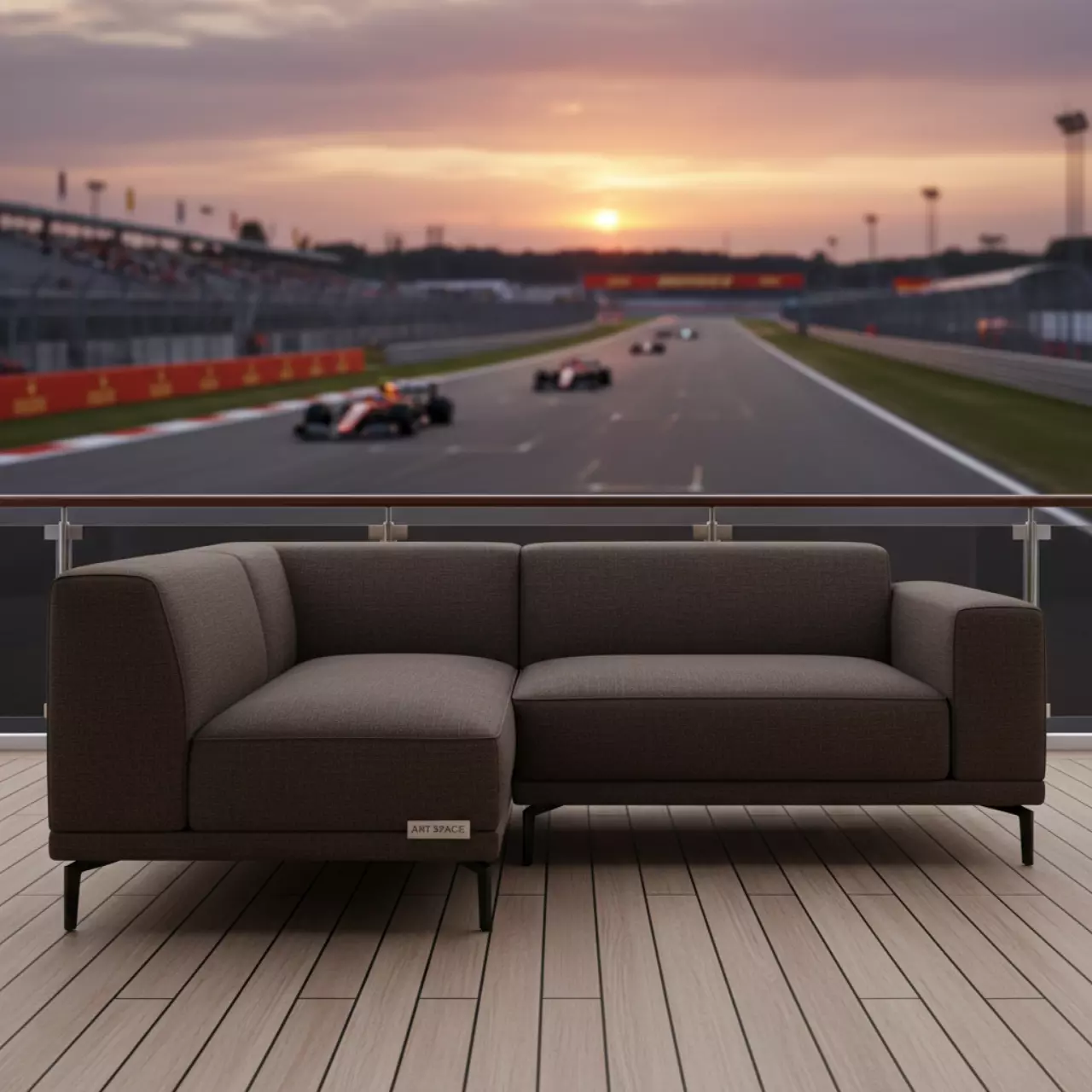 Аренда Модуль угловой Бергамо коричневый на теплоходе «Дагомыс» — ART SPACE