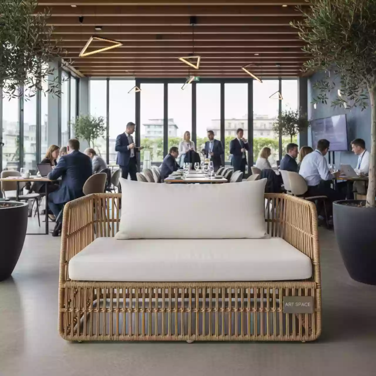 Аренда Модуля центрального плетёного с подушкой Synthesis в ресторане «La Terrazza» — ART SPACE