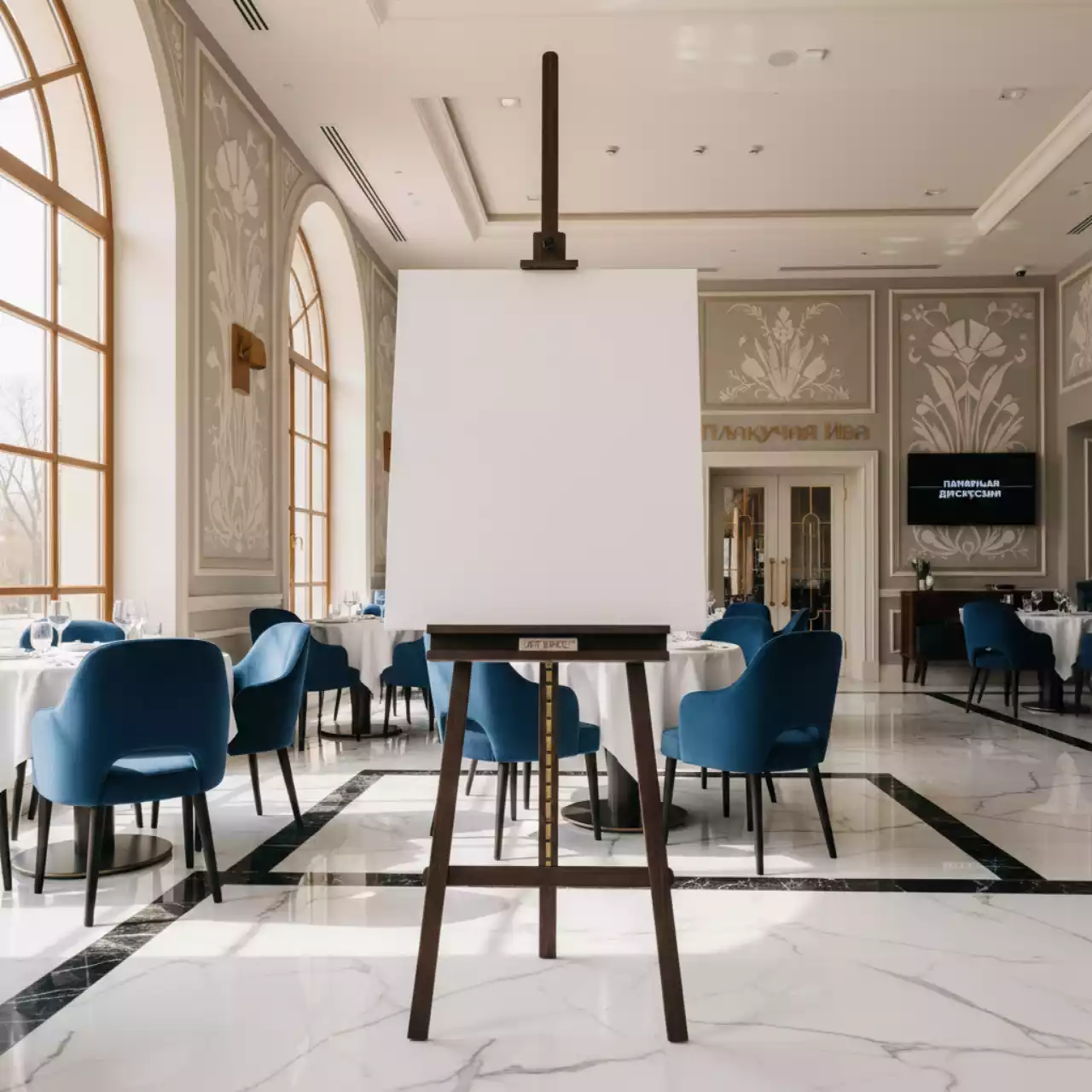 Аренда Мольберт студийный для крупных полотен и портретов в ресторане «Плакучая Ива» — ART SPACE