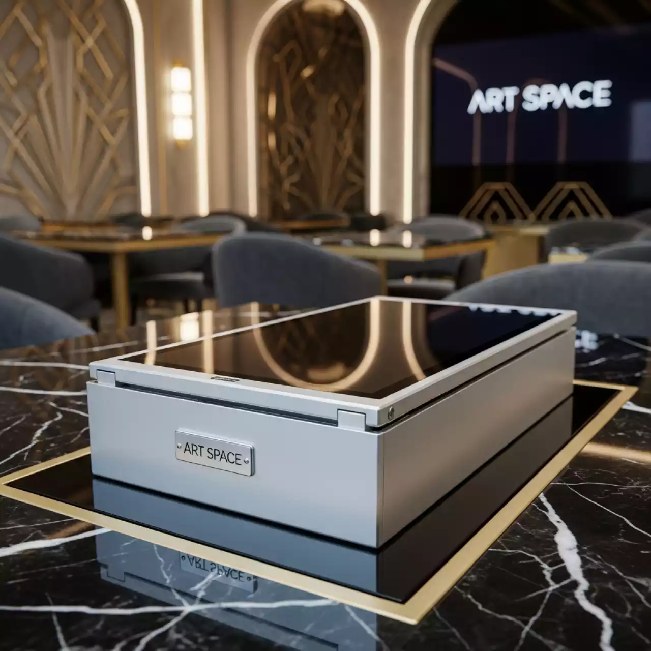 Аренда Монитор моторизированный выдвижной Wize Pro WR 15GF Touch silver в ресторане «Плакучая Ива» — ART SPACE