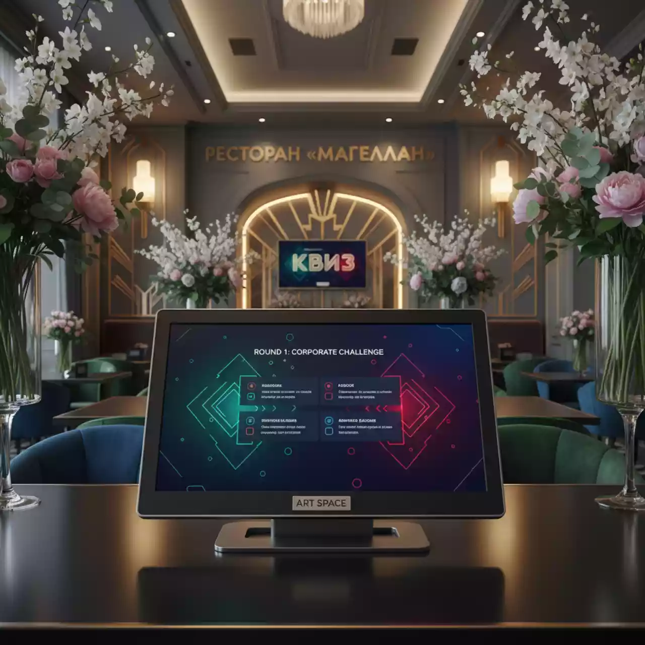 Аренда Монитор моторизированный выдвижной Wize Pro WR 17GF black в ресторане «Магеллан» — ART SPACE