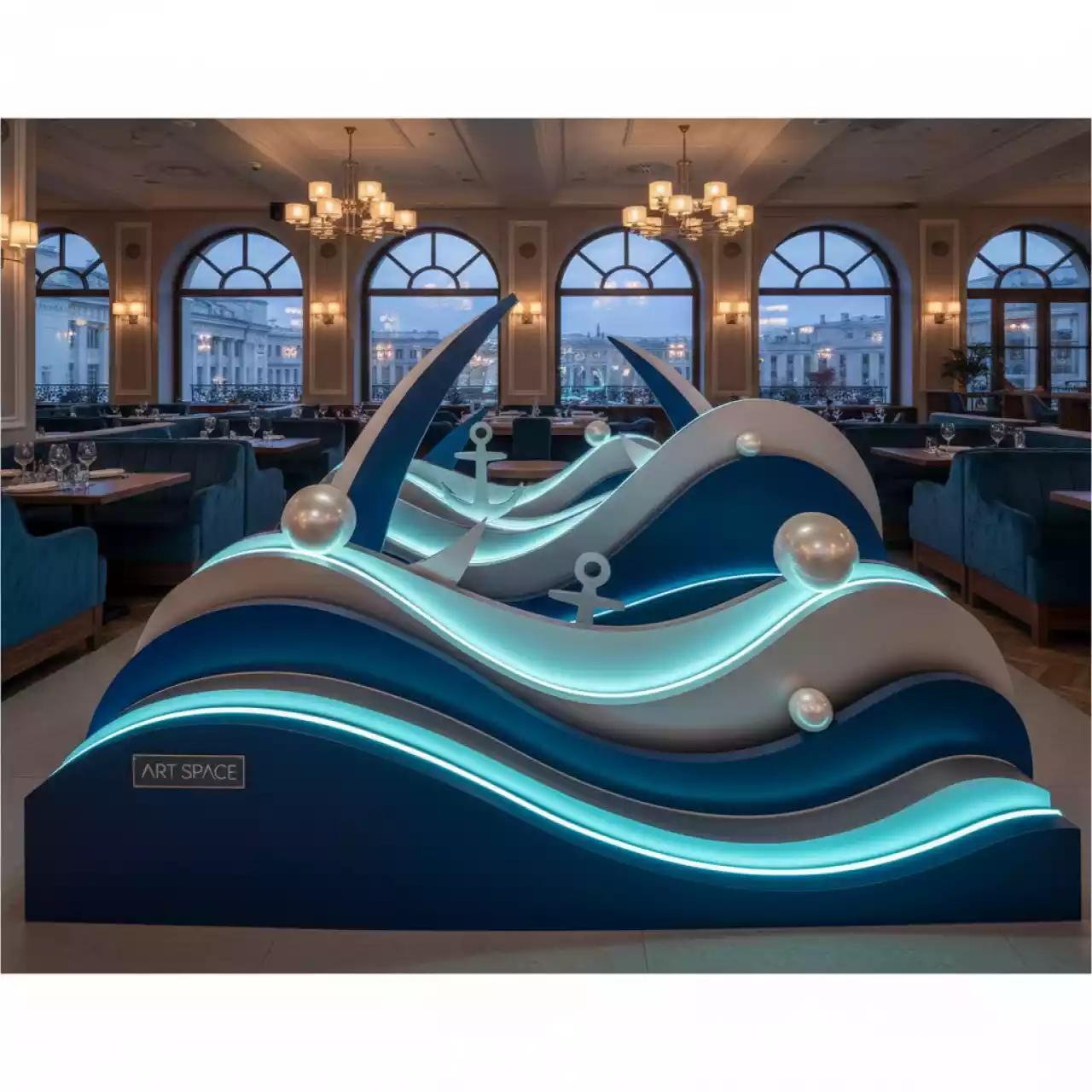 Аренда Морская фотозона на юбилее Русского Радио в ресторане «Sanremo» — ART SPACE