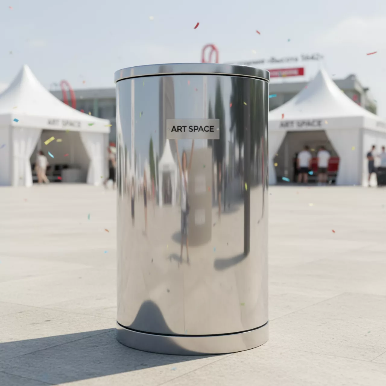 Аренда Мусорный бак из нержавейки с крышкой в ресторане «Высота 5642» — ART SPACE