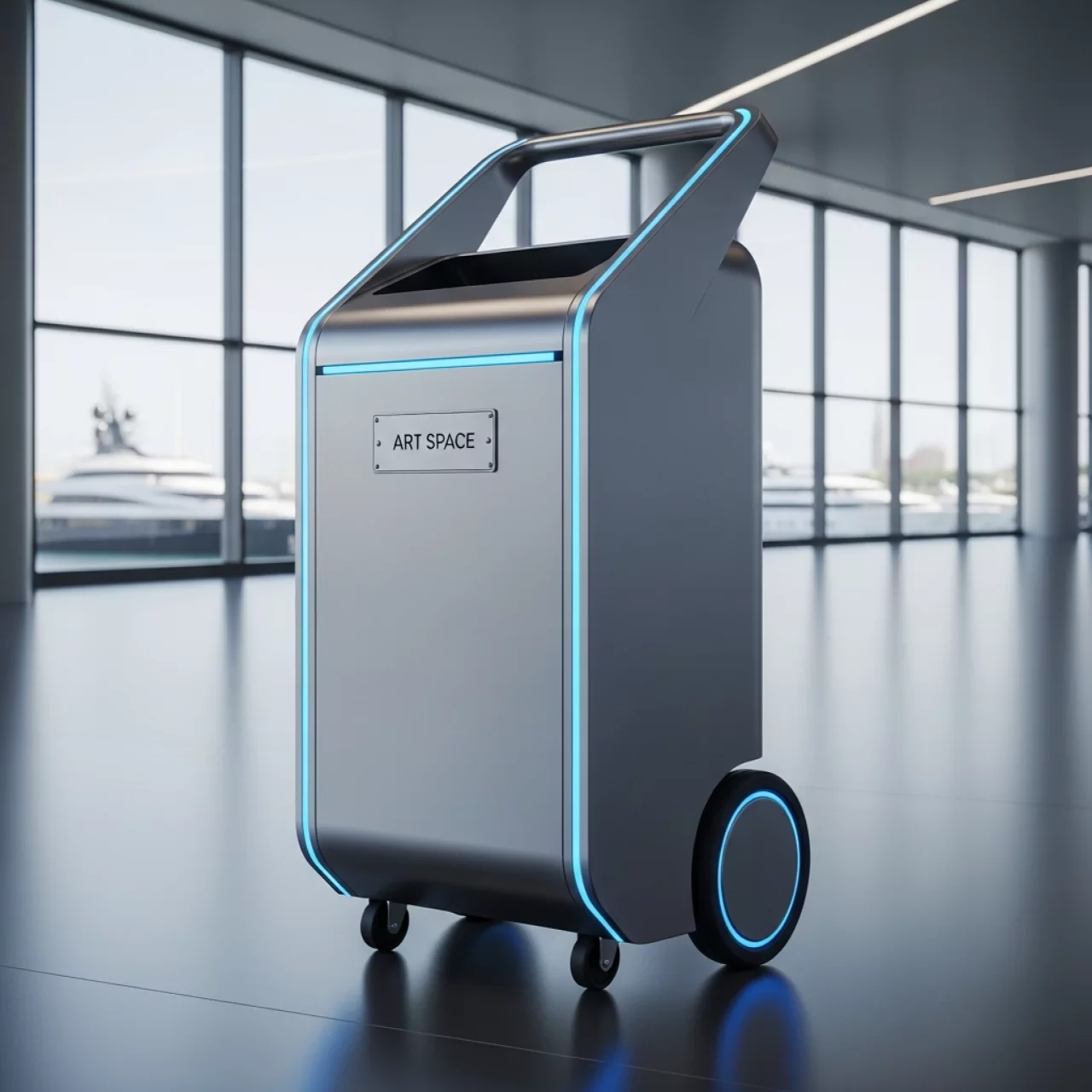 Аренда Мусорный бак на колесах в зале «Чайка» (Морпорт) — ART SPACE