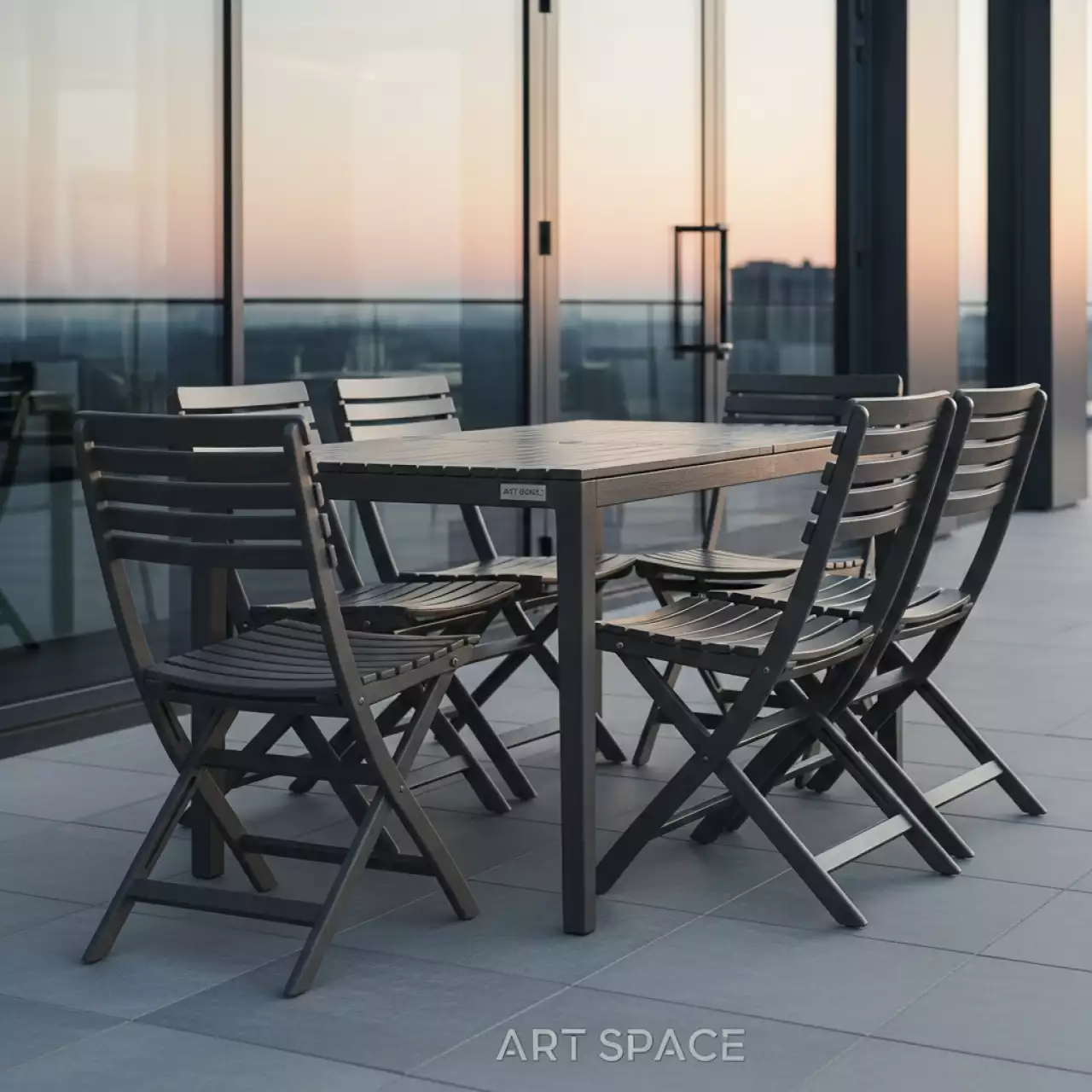 Аренда Набор для пикника реечный стол и 4 стула в ресторане «Brunello» — ART SPACE