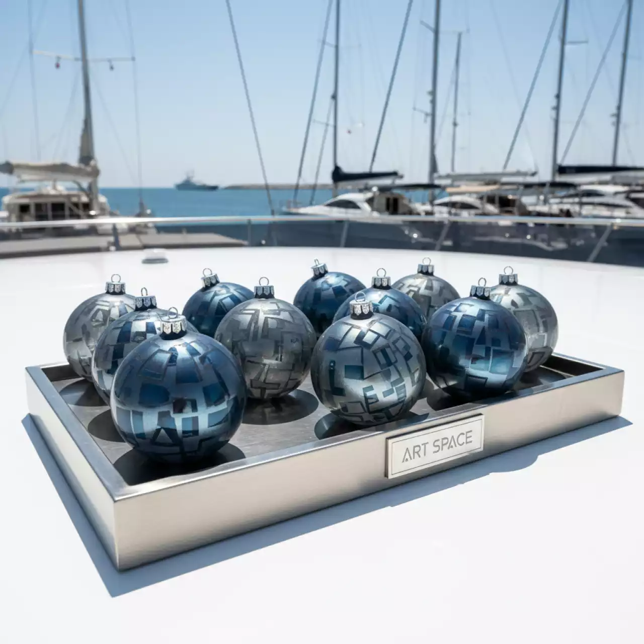 Аренда Набор ёлочных игрушек 10 шт на VIP-яхте (Имеретинский порт) — ART SPACE