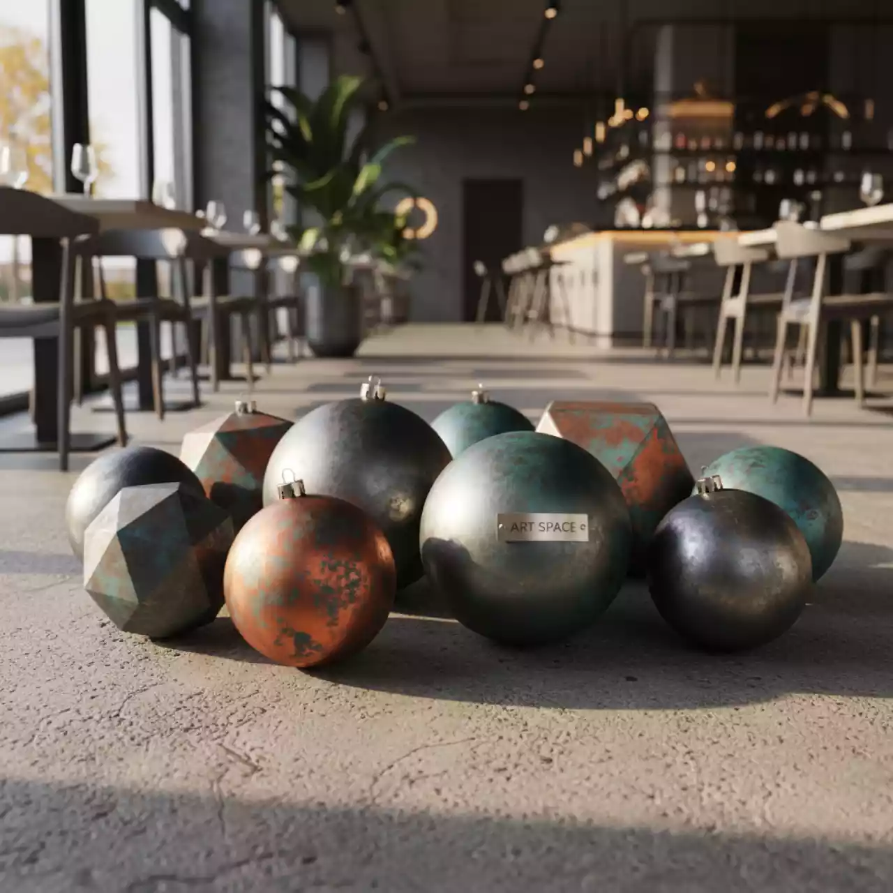 Аренда Набор елочных игрушек 10 шт в ресторане «Магадан» — ART SPACE