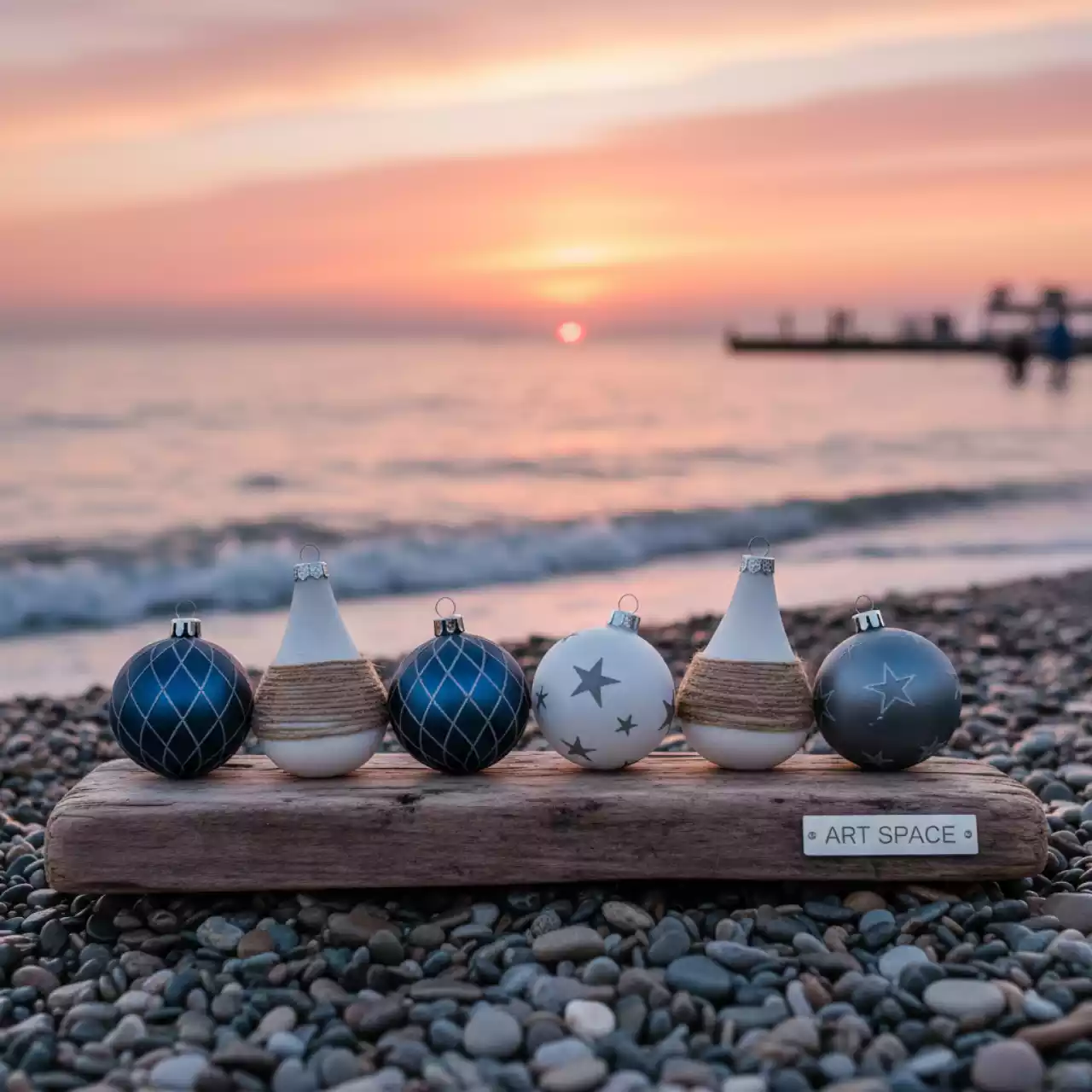 Аренда Набор елочных игрушек 6 шт на пляже «Ривьера» — ART SPACE