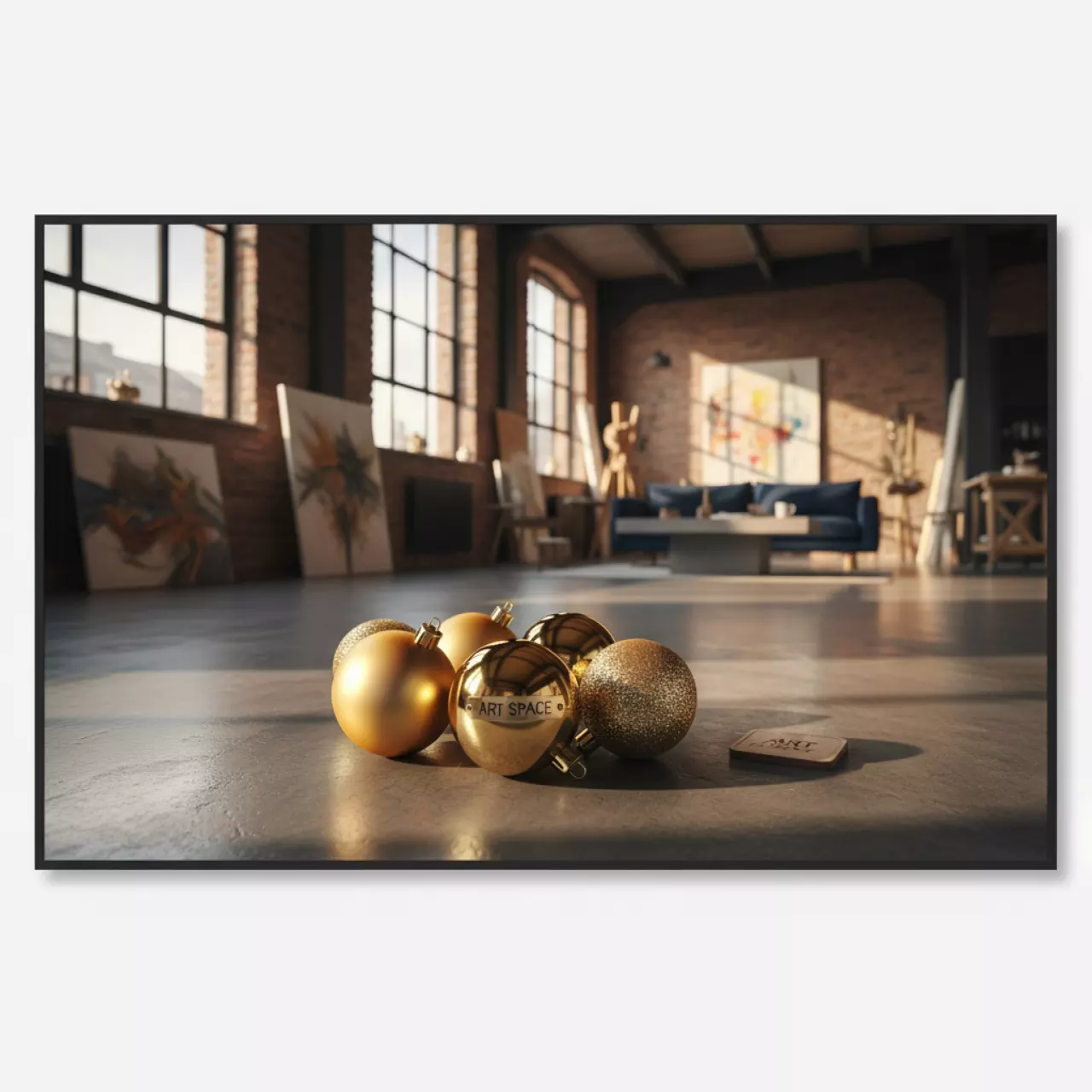 Аренда Набор ёлочных шаров пластик 8 см 6 шт золотой в лофте «Студия 21» — ART SPACE
