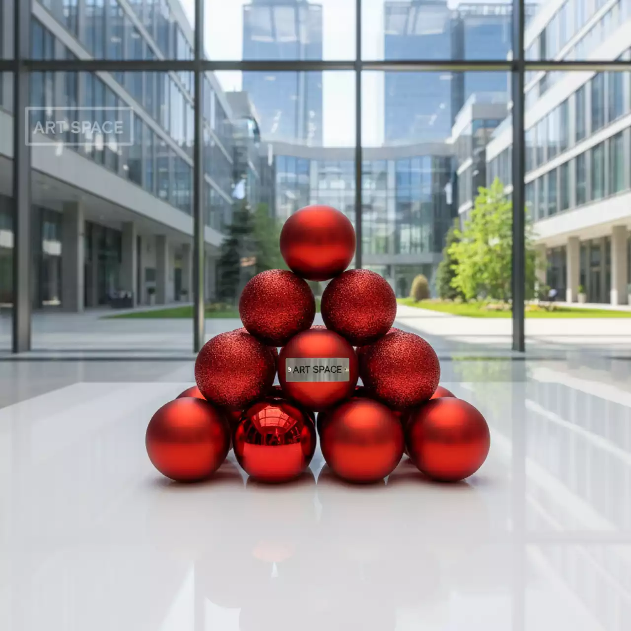 Аренда Набор ёлочных шаров Winter Glade пластик 6 см красный микс 12 шт в Университете «Сириус» — ART SPACE