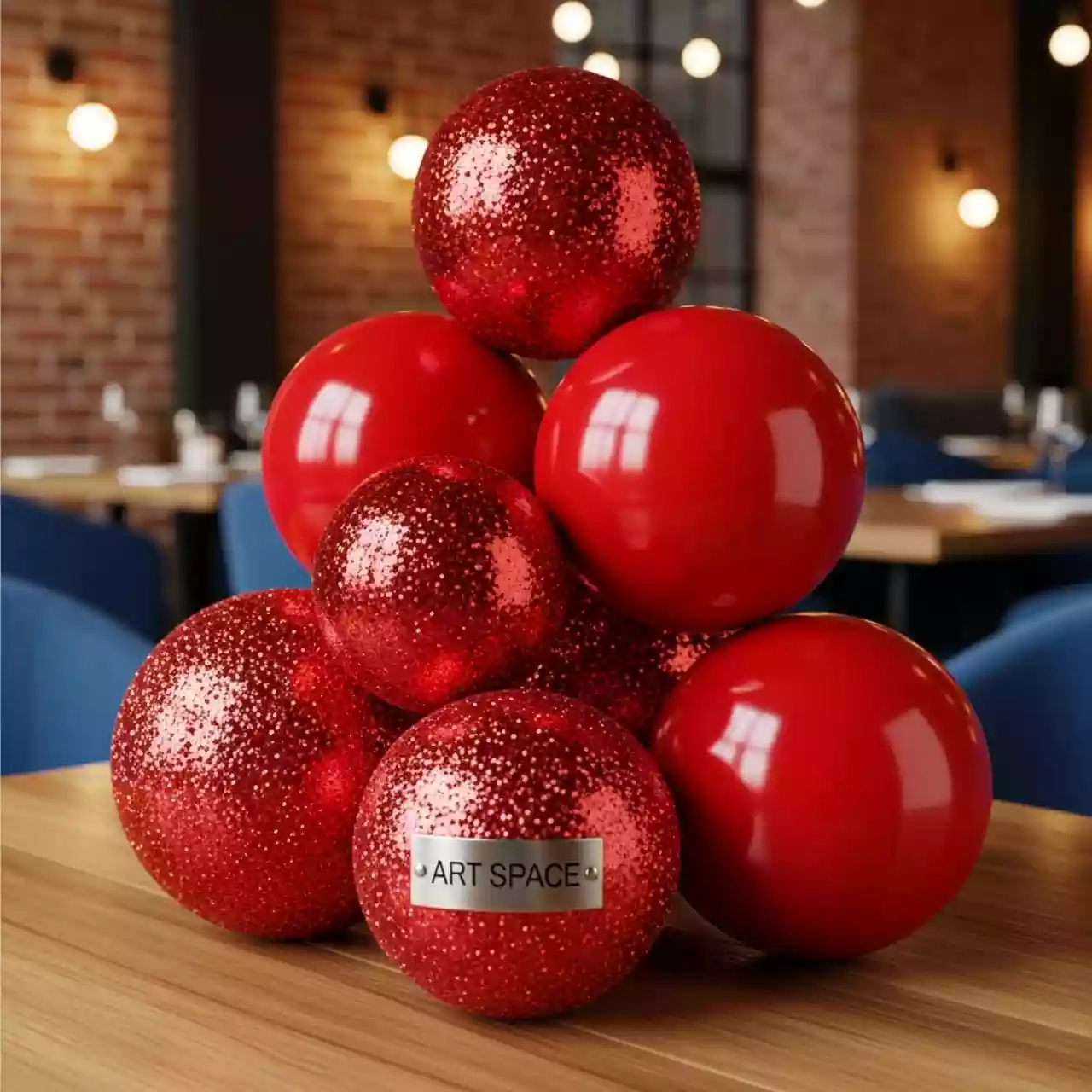 Аренда Набор ёлочных шаров Winter Glade пластик 8 см красный микс в ресторане «Сыроварня» — ART SPACE