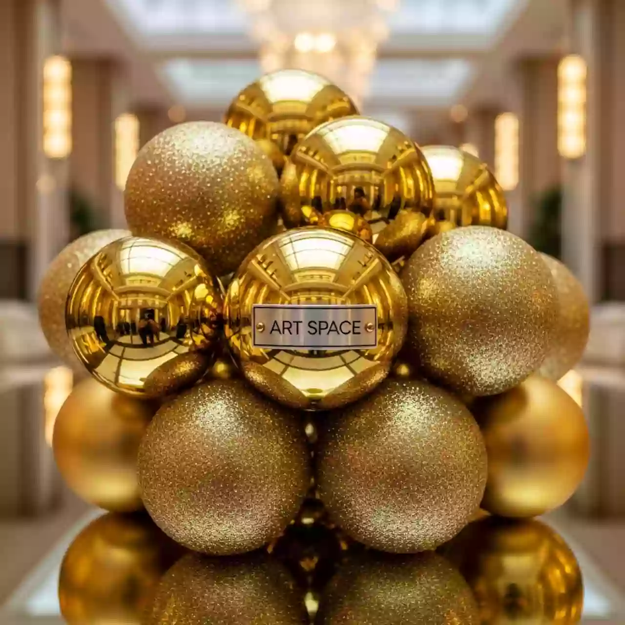 Аренда Набор ёлочных шаров Winter Glade пластик 8 см золотой микс 12 шт в Grand Karat Sochi — ART SPACE