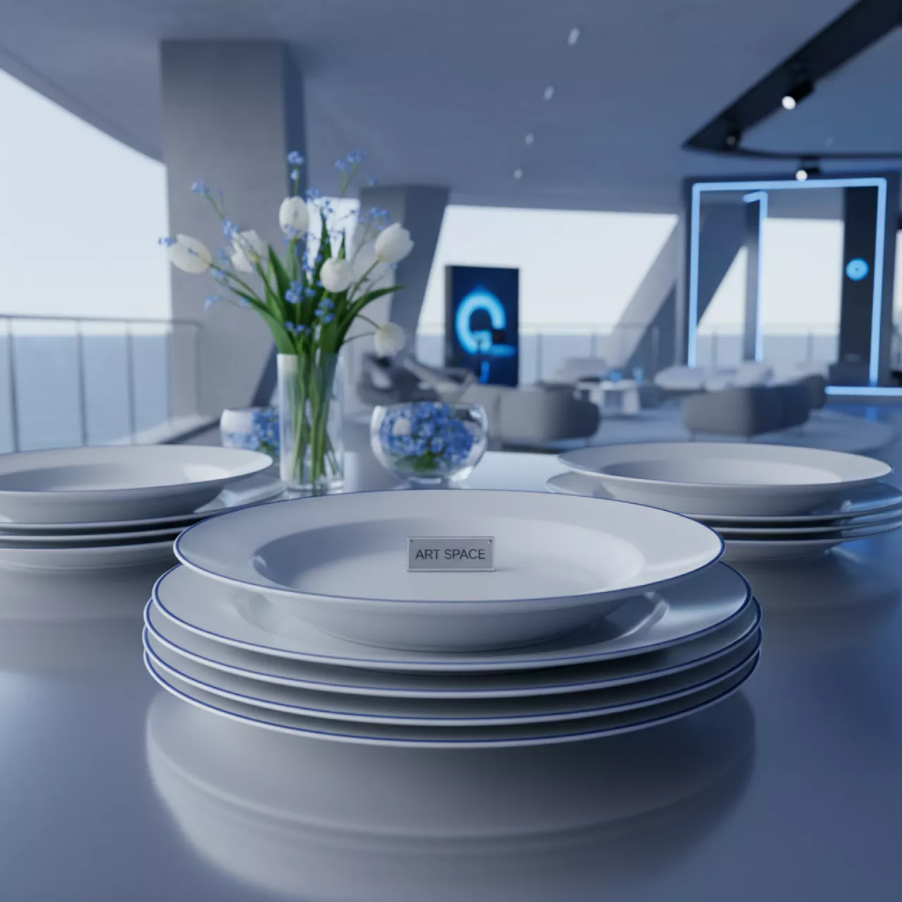 Аренда Набор глубоких тарелок Filet Bleu на Имеретинской набережной — ART SPACE