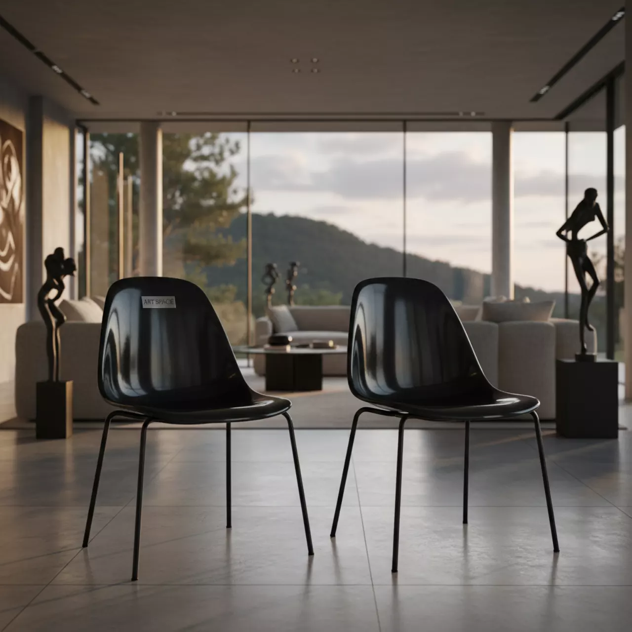 Аренда Набор Имс глянцевый чёрный 2 предмета на вилле «Анна» — ART SPACE