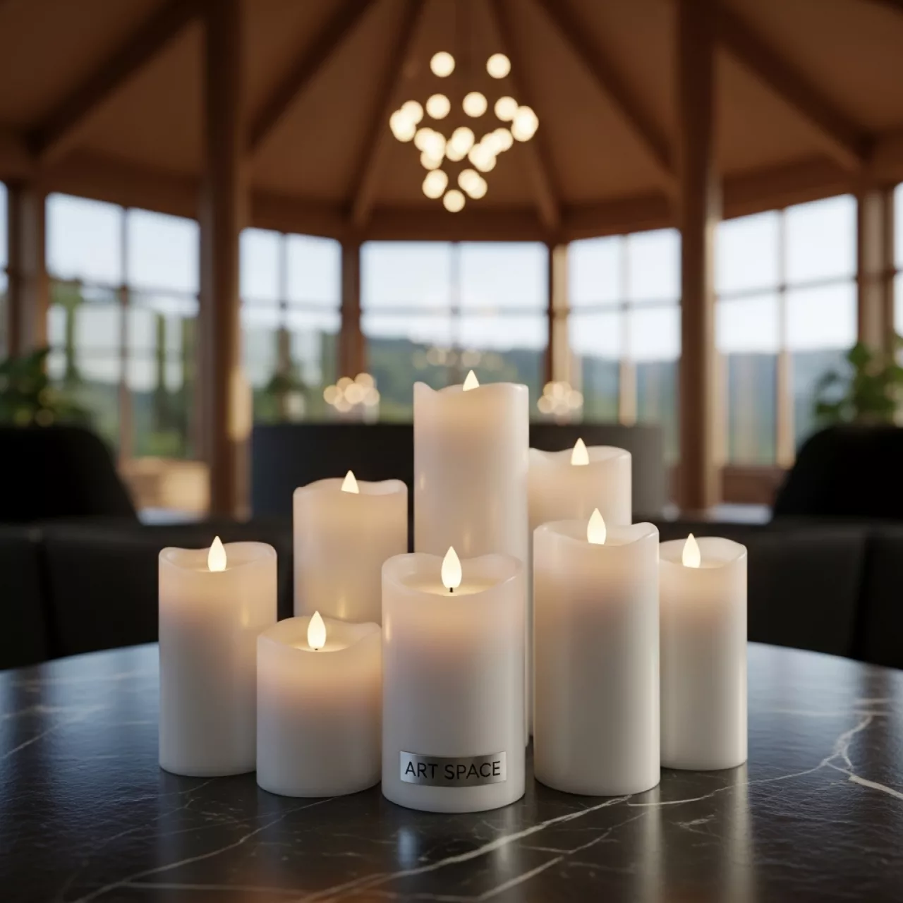 Аренда Набор LED свечей белого цвета в Green Flow Hotel — ART SPACE
