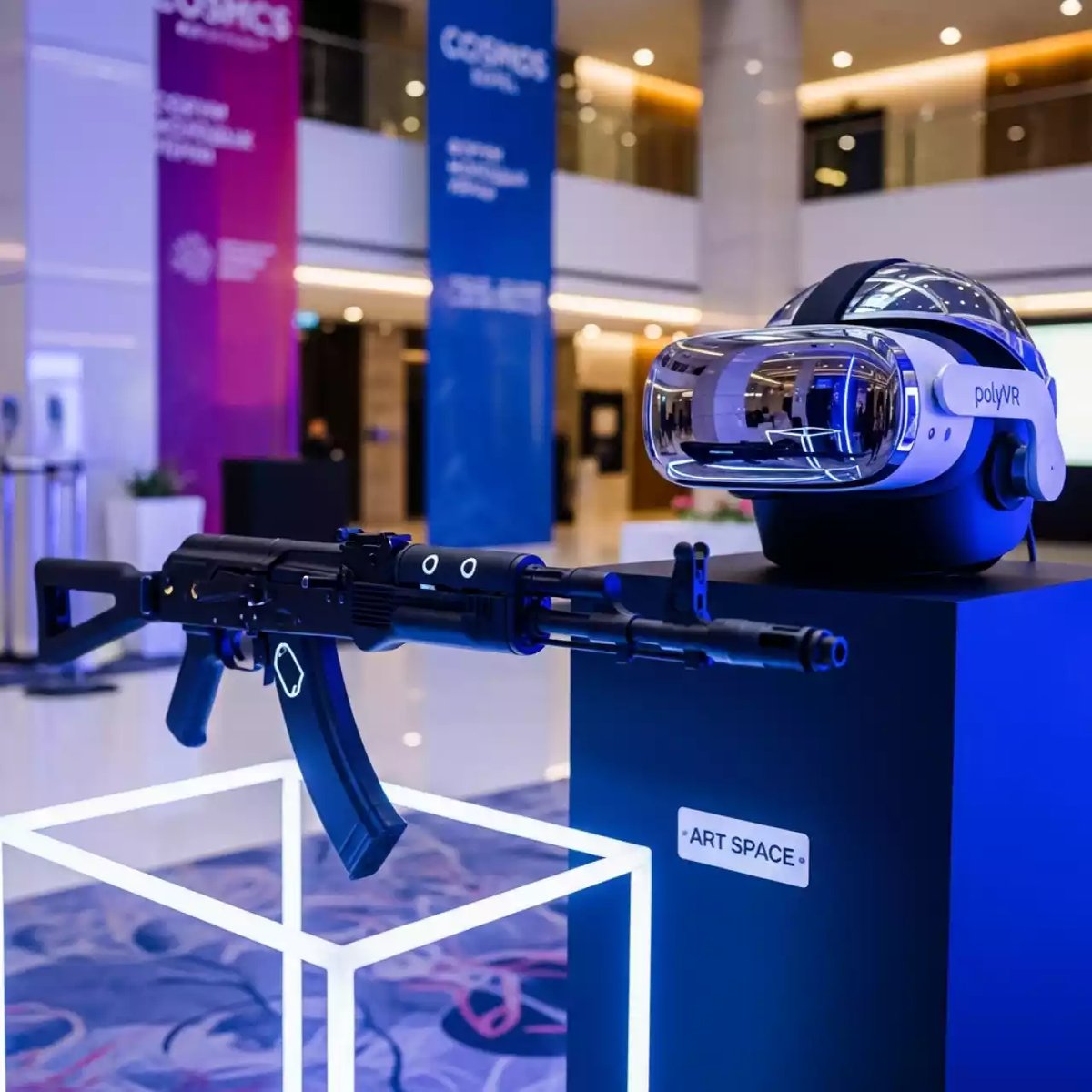Аренда Набор ПАК VR тир расширенной комплектации виртуальный тир VR шлем PolyVR автомат АК 74М в Cosmos Sochi Hotel — ART SPACE