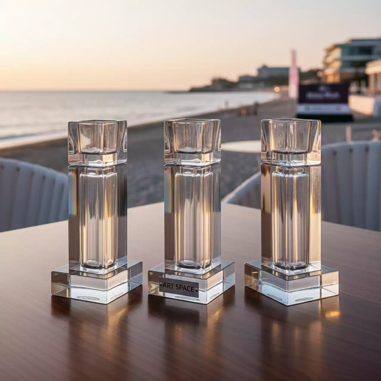 Аренда Набор подсвечников хрустальных Форт на пляже «Мандарин» — ART SPACE
