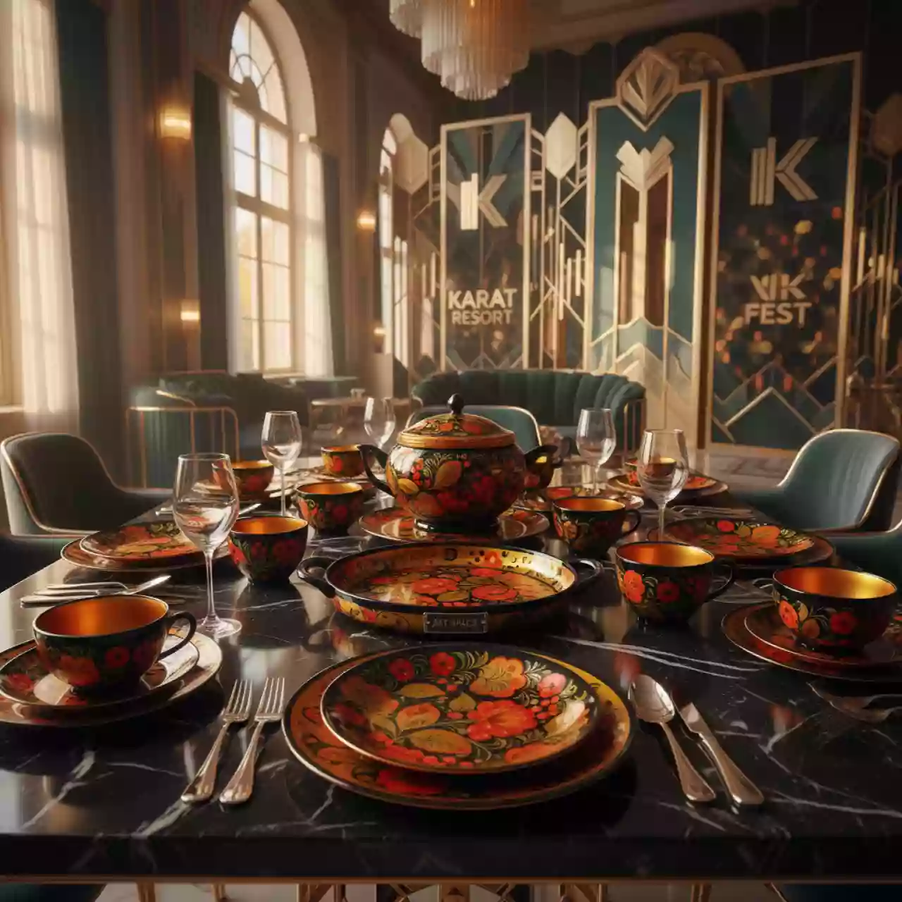 Аренда Набор посуды Хохлома в Karat Resort — ART SPACE