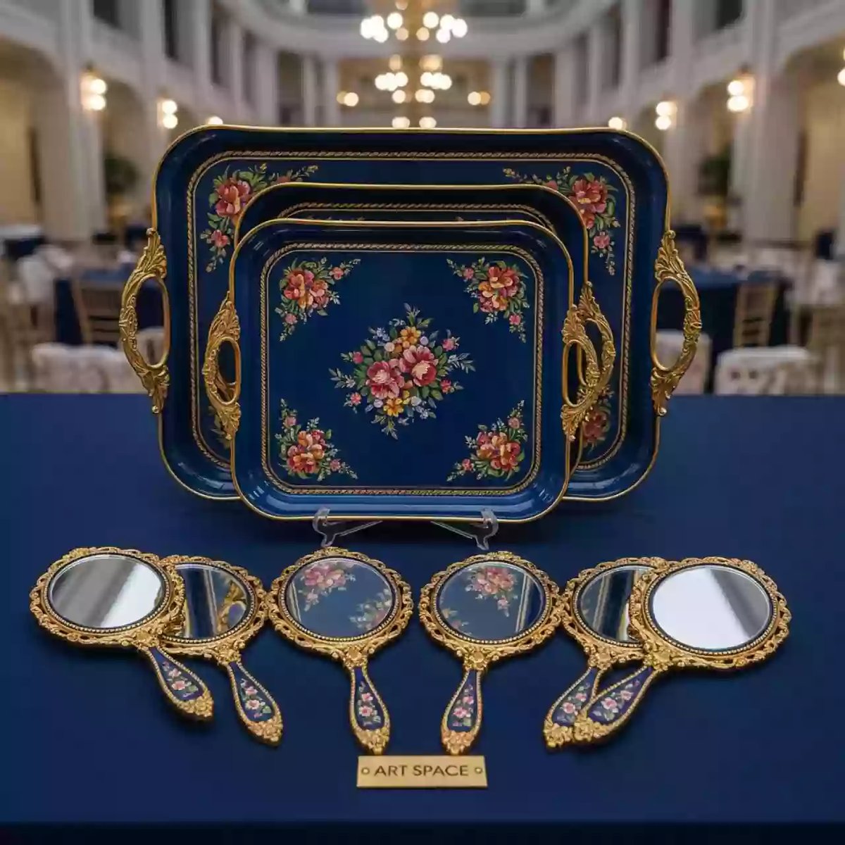 Аренда Набор предметов поднос вензель и зеркальце в Ледовом дворце «Айсберг» — ART SPACE