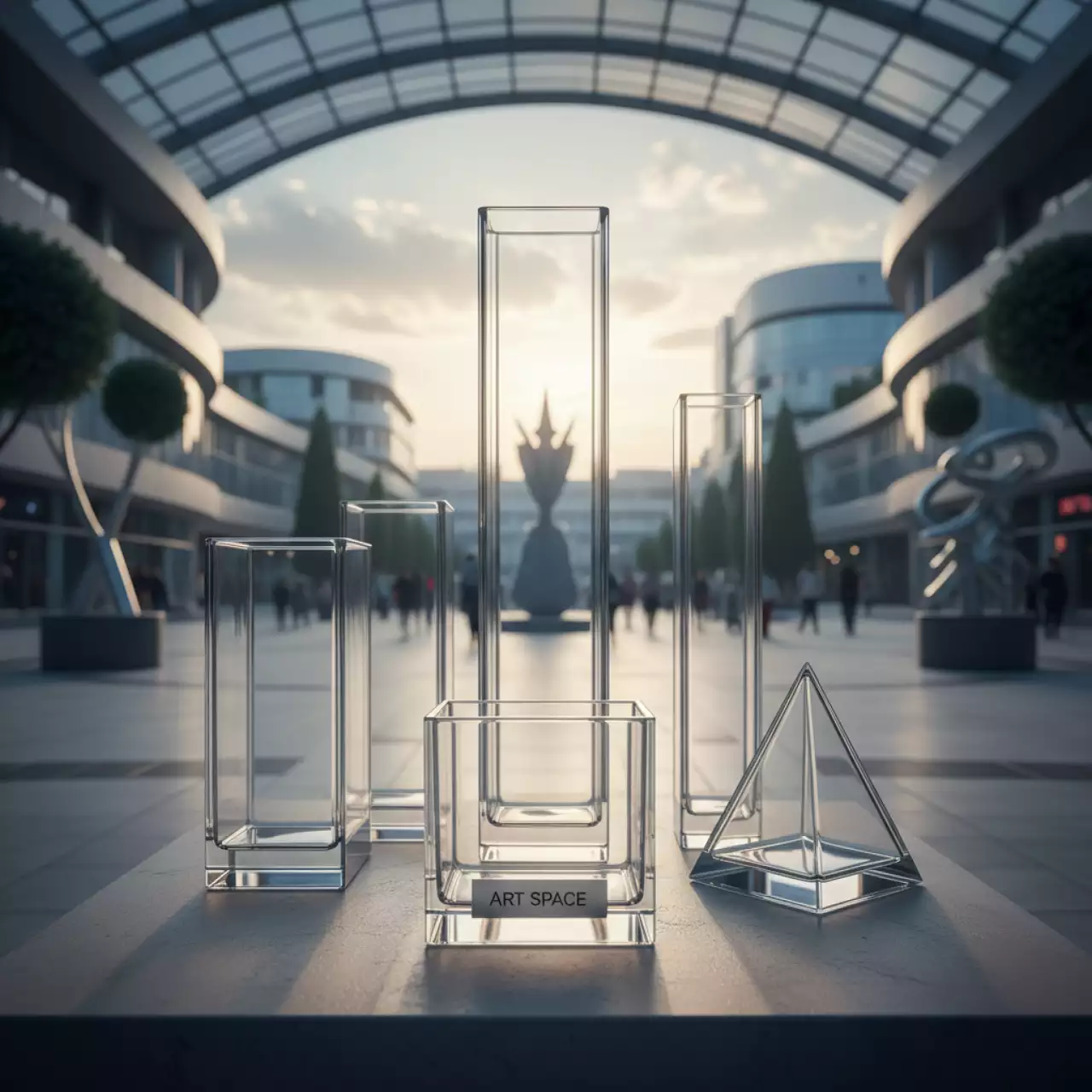 Аренда Набор прозрачных ваз Графико на Медальной площади — ART SPACE