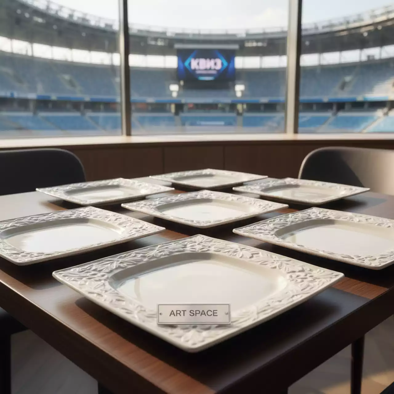 Аренда Набор тарелок для канапе Rocaille Blanc на арене «Фишт» — ART SPACE