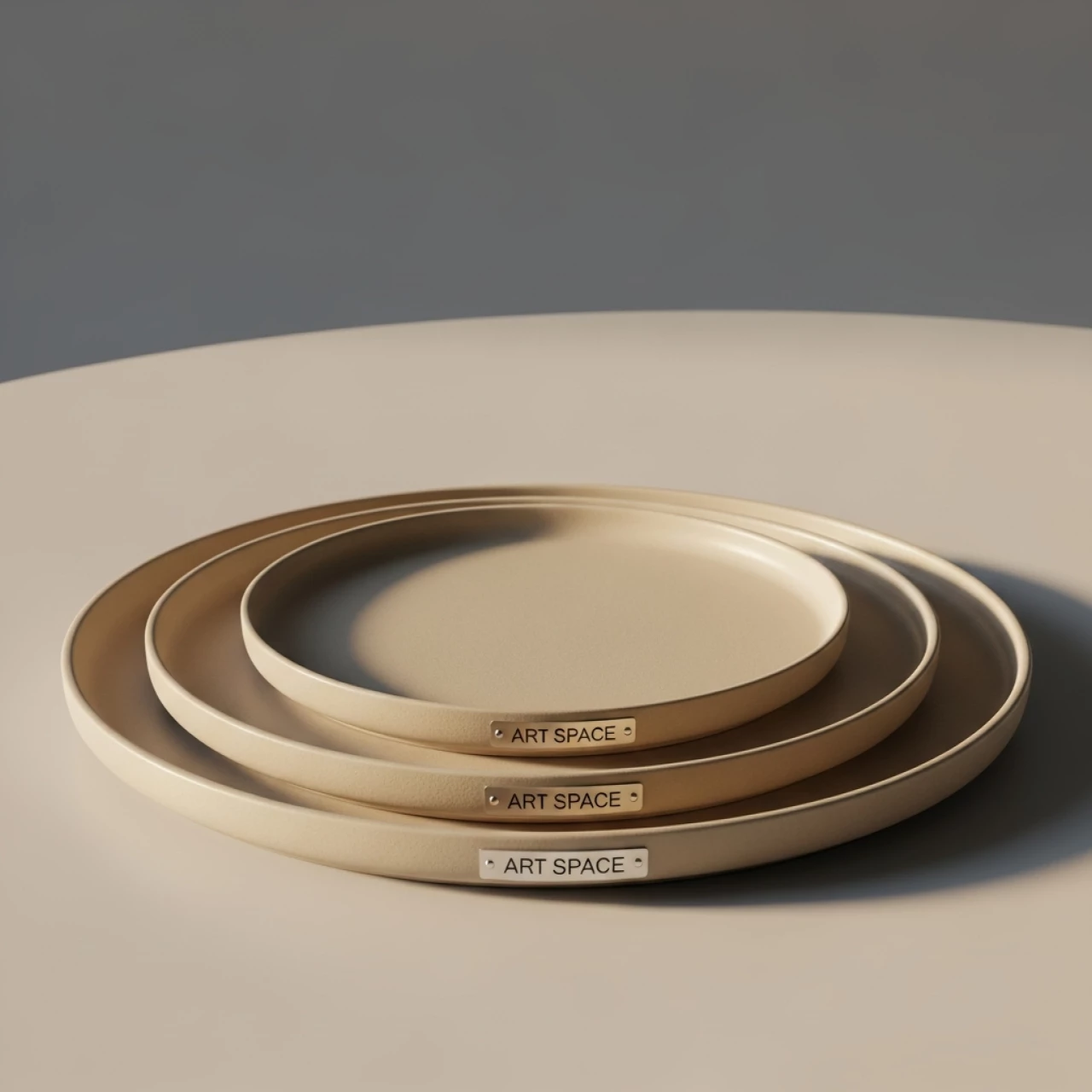 Аренда Набор тарелок Моно бежевых 31 27 21 см в Rixos Krasnaya Polyana — ART SPACE