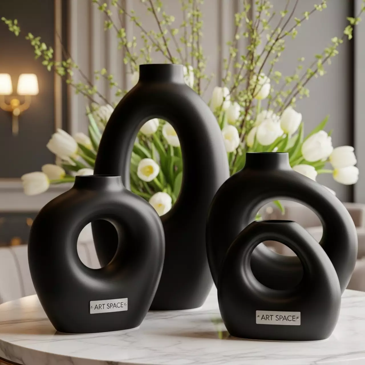 Аренда Набор ваз черных Рондо в Imeretinskiy Hotel — ART SPACE