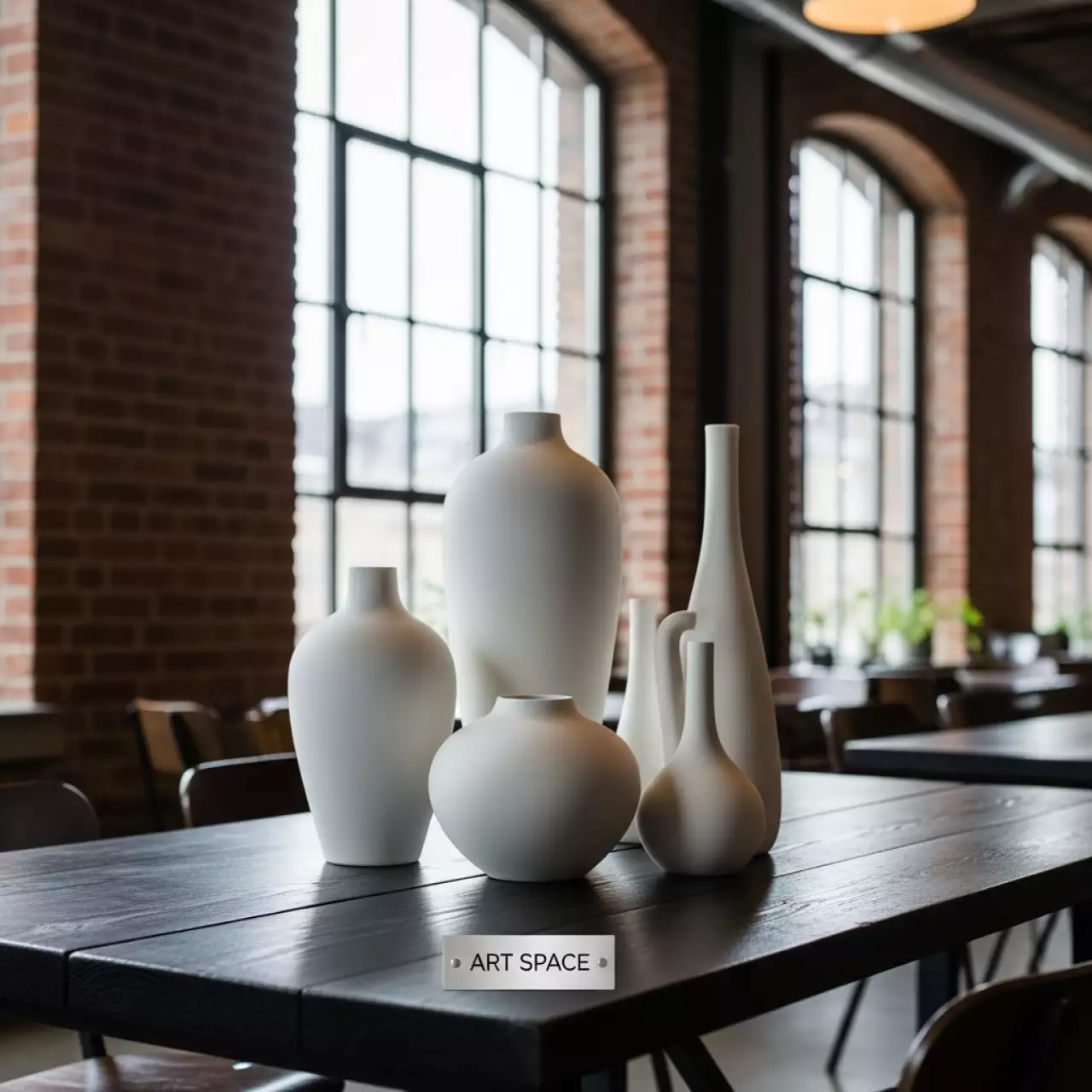 Аренда Набор ваз Хомфарито белых в ресторане «Паруса» — ART SPACE