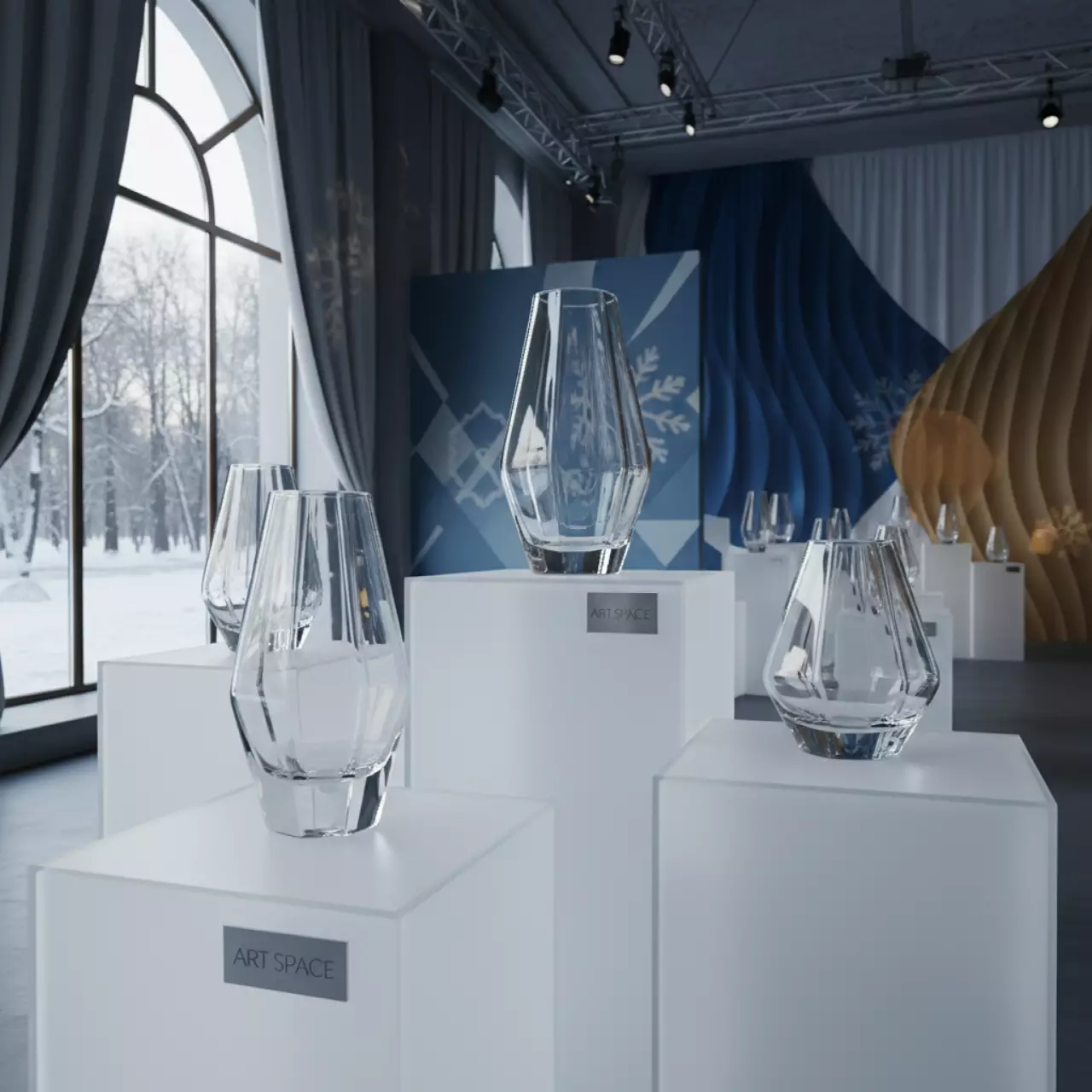 Аренда Набор ваз прозрачных Графико в парке «Ривьера» — ART SPACE