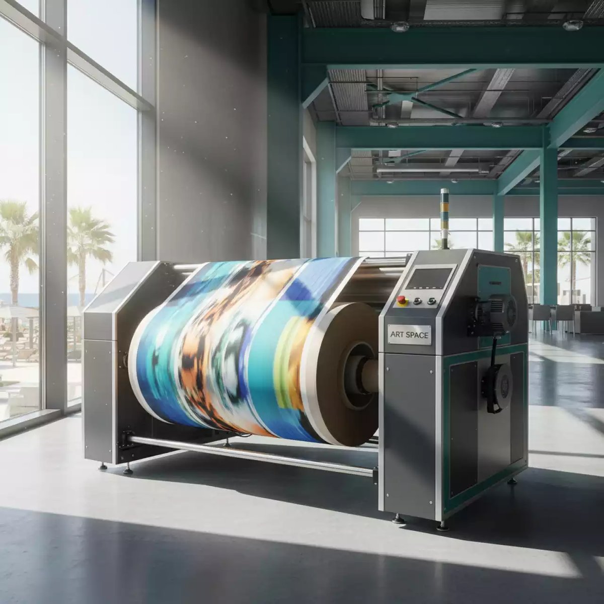 Аренда Намотчик длинных баннеров Fotoba Winder XLD 320 на пляжных клубах Хосты — ART SPACE