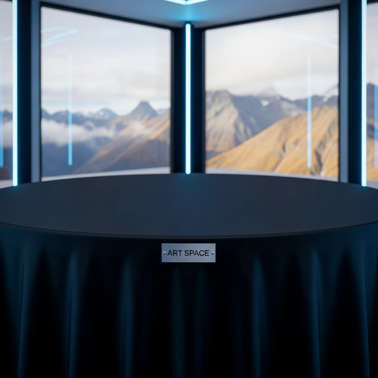 Аренда Наперон для круглого стола черный сатен 2,2 м на площадке Rosa Peak (2320м) — ART SPACE