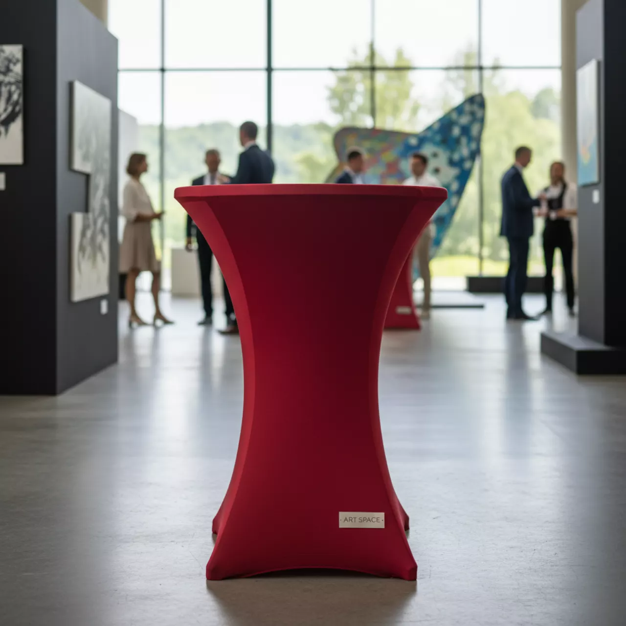 Аренда Наперон стрейч Шапочка для коктейльного стола красный D 70 см в санатории «Русь» — ART SPACE