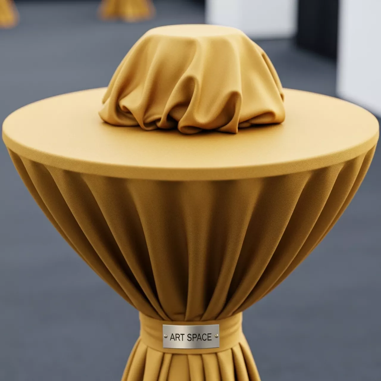 Аренда Наперон стрейч "Шапочка" для коктейльного стола золотой в Swissôtel Resort Sochi Kamelia — ART SPACE