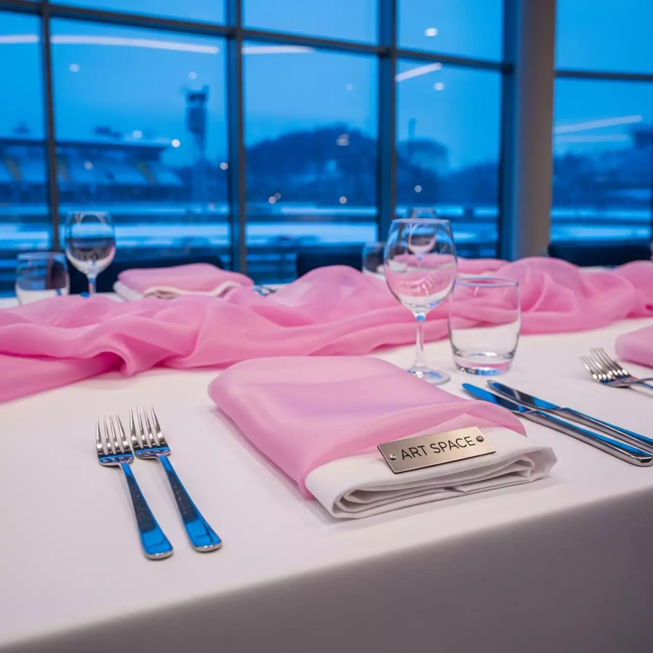 Аренда Напероны из органзы розовые на Сочи Автодроме — ART SPACE