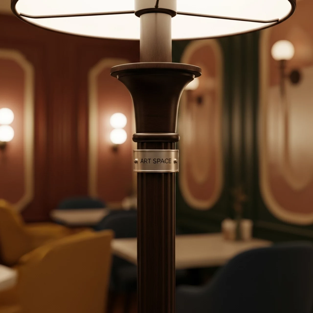 Аренда Напольного торшера Лаутерс темно коричневый в ресторане «Баран-Рапан» — ART SPACE